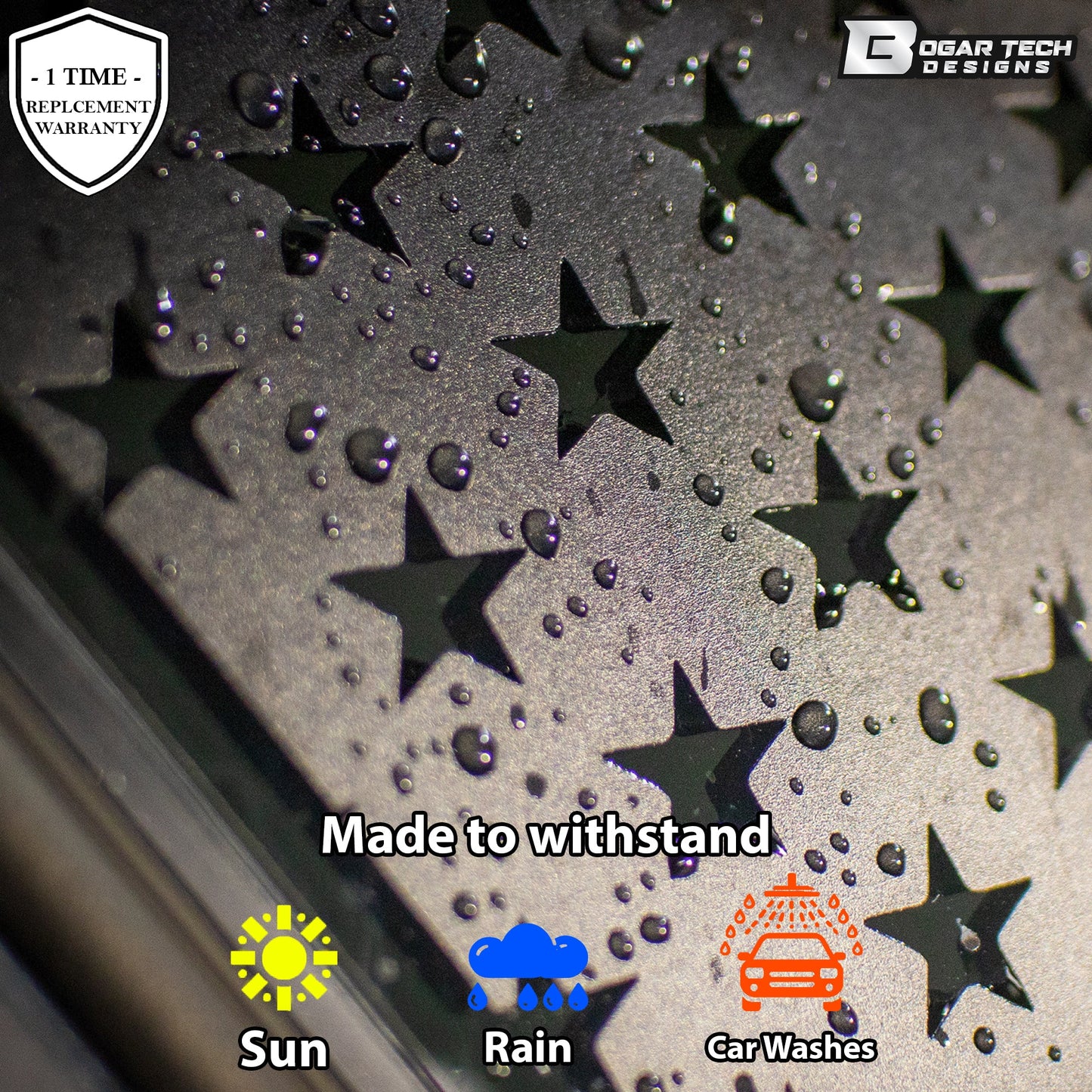 Fits BMW M2 2023-2025 Quarter Window American Flag Vinyl Decal Stickers