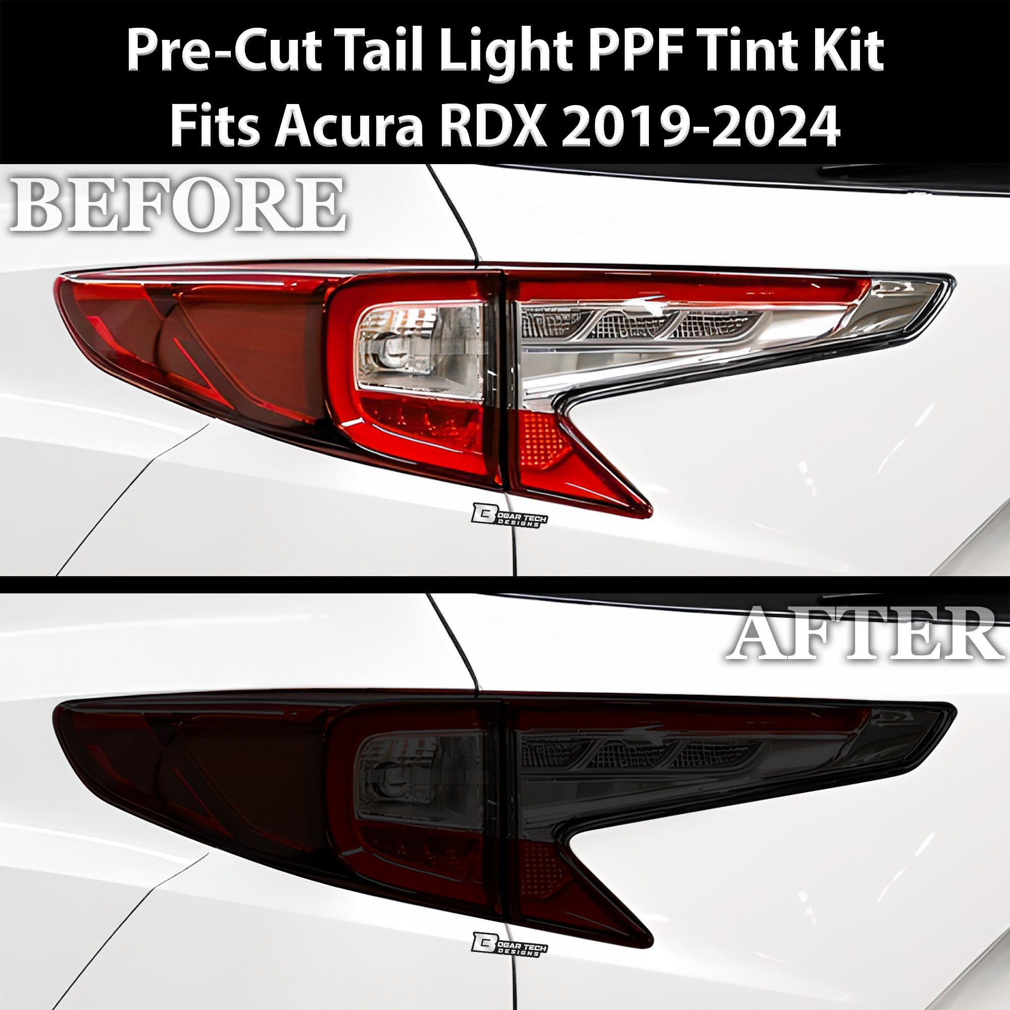 Full Headlight Taillight Precut Smoked PPF Tint Kit Film Overlay Fits Acura RDX 2019-2025 - 0