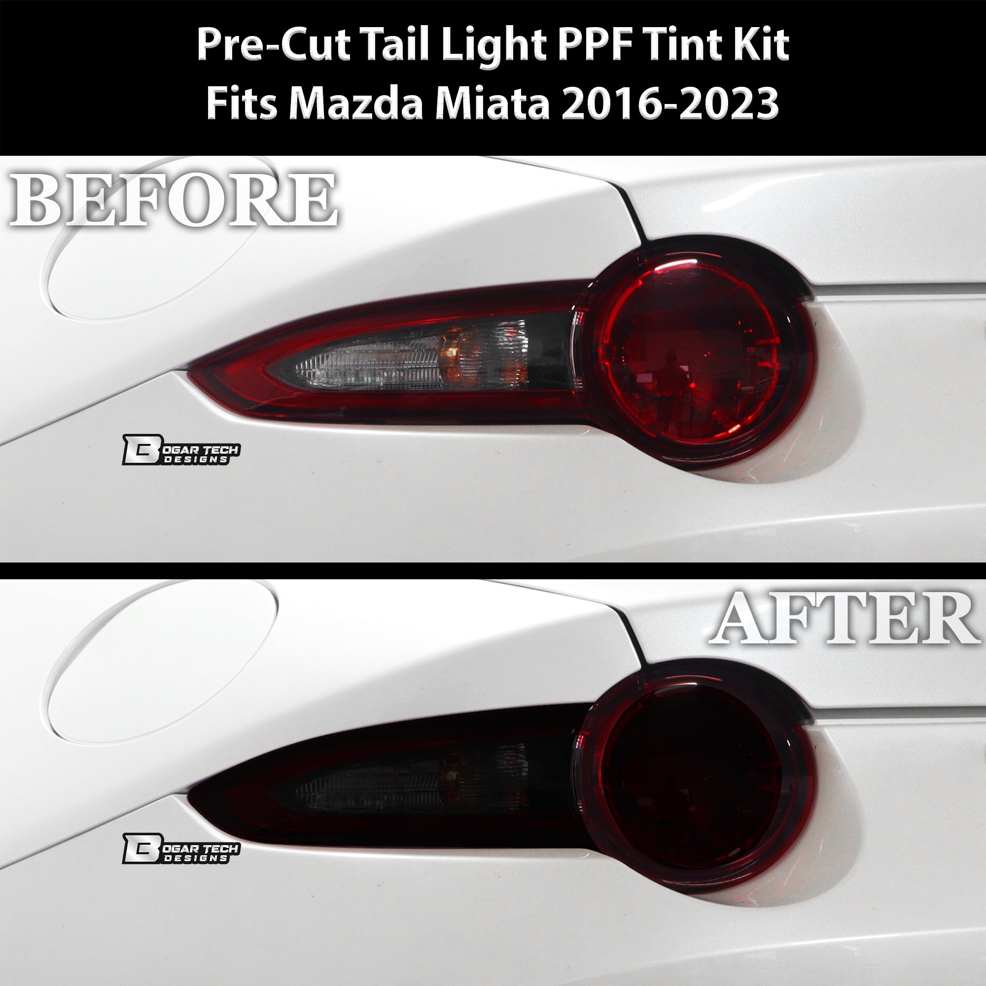 Full Headlight Taillight Precut Smoked PPF Tint Kit Film Overlay Fits Mazda Miata 2016-2025 - 0