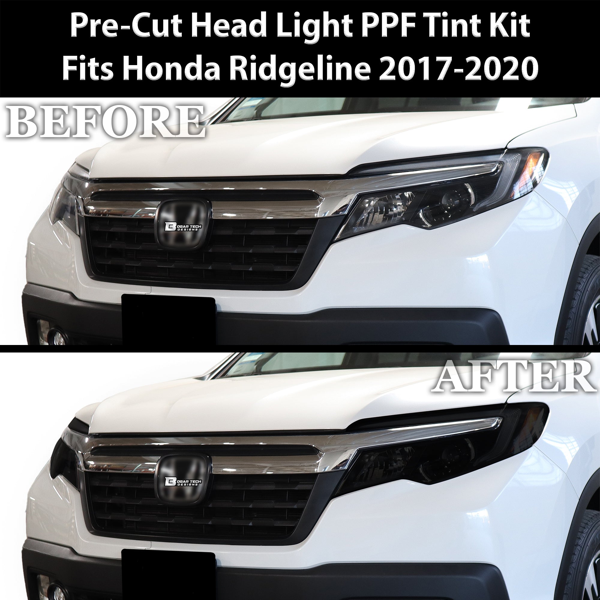 Full Headlight Taillight Precut Smoked PPF Tint Kit Film Overlay Fits Honda Ridgeline 2017-2025 - 0