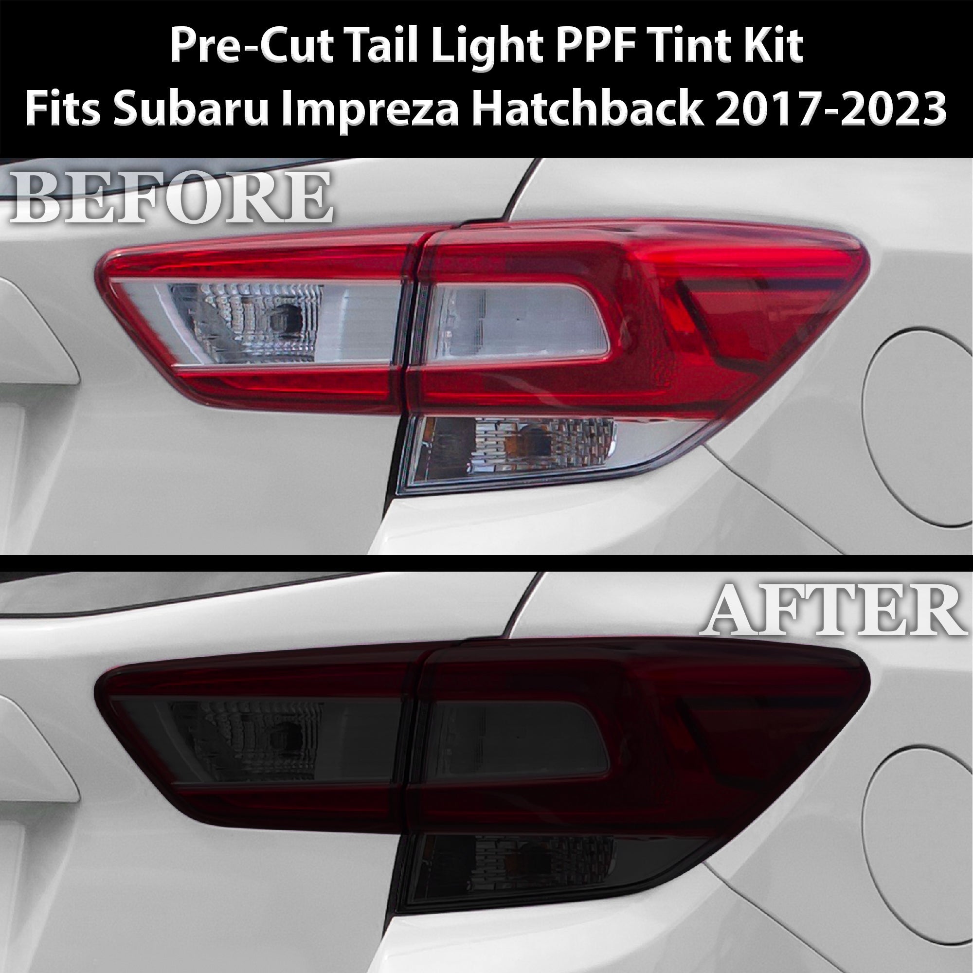 Full Headlight Taillight Precut Smoked PPF Tint Kit Film Overlay Fits Subaru Impreza 2017-2023 - 0