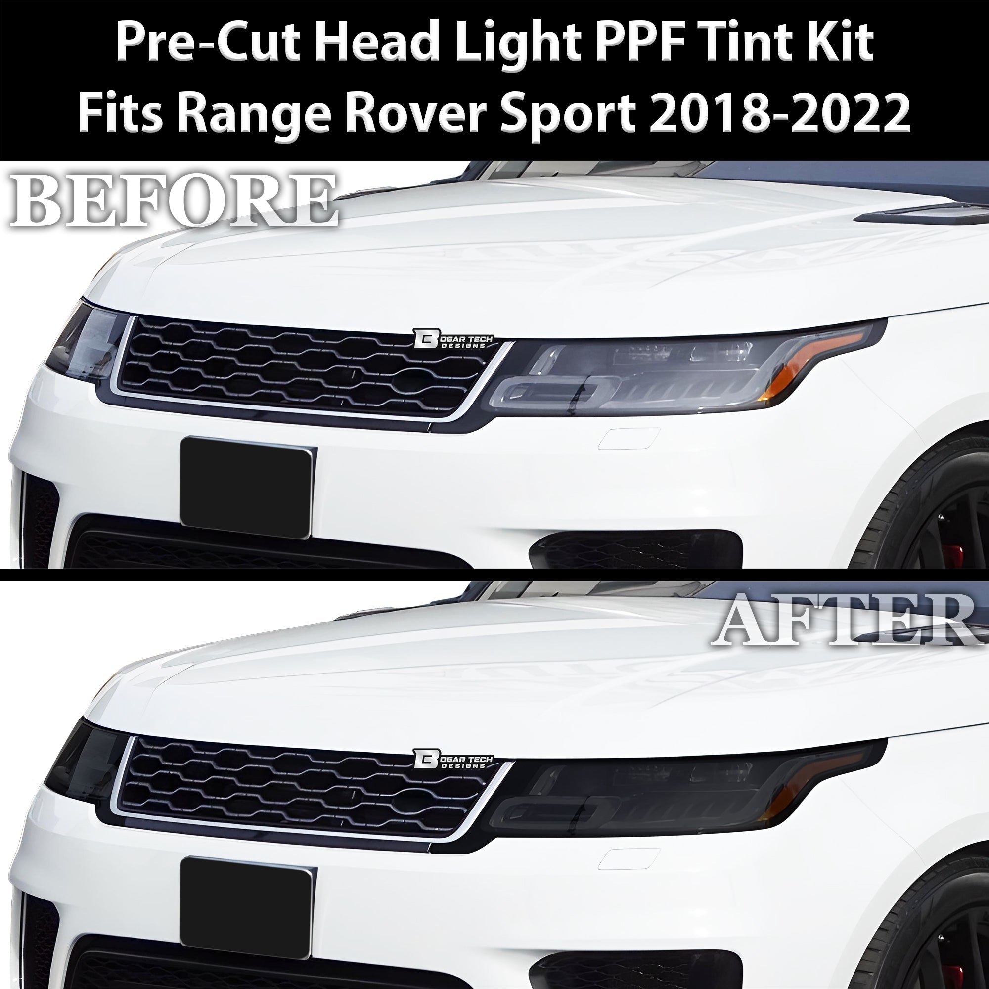 Full Headlight Taillight Precut Smoked PPF Tint Kit Film Overlay Fits Range Rover Sport 2014-2022