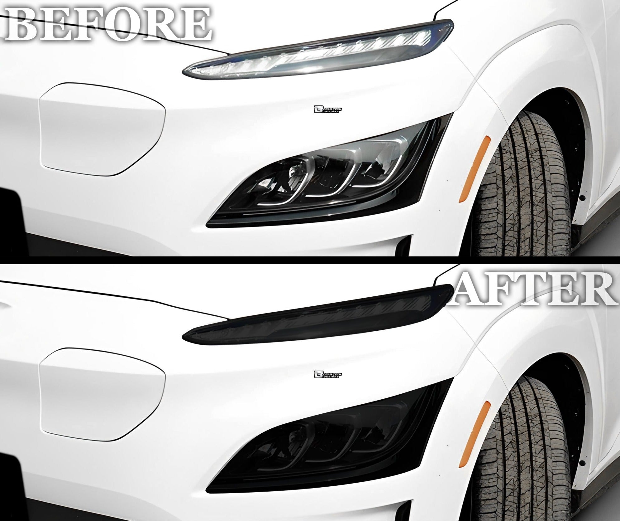 Full Headlight Taillight Precut Smoked PPF Tint Kit Film Overlay Fits Hyundai Kona Electric 2022-2023