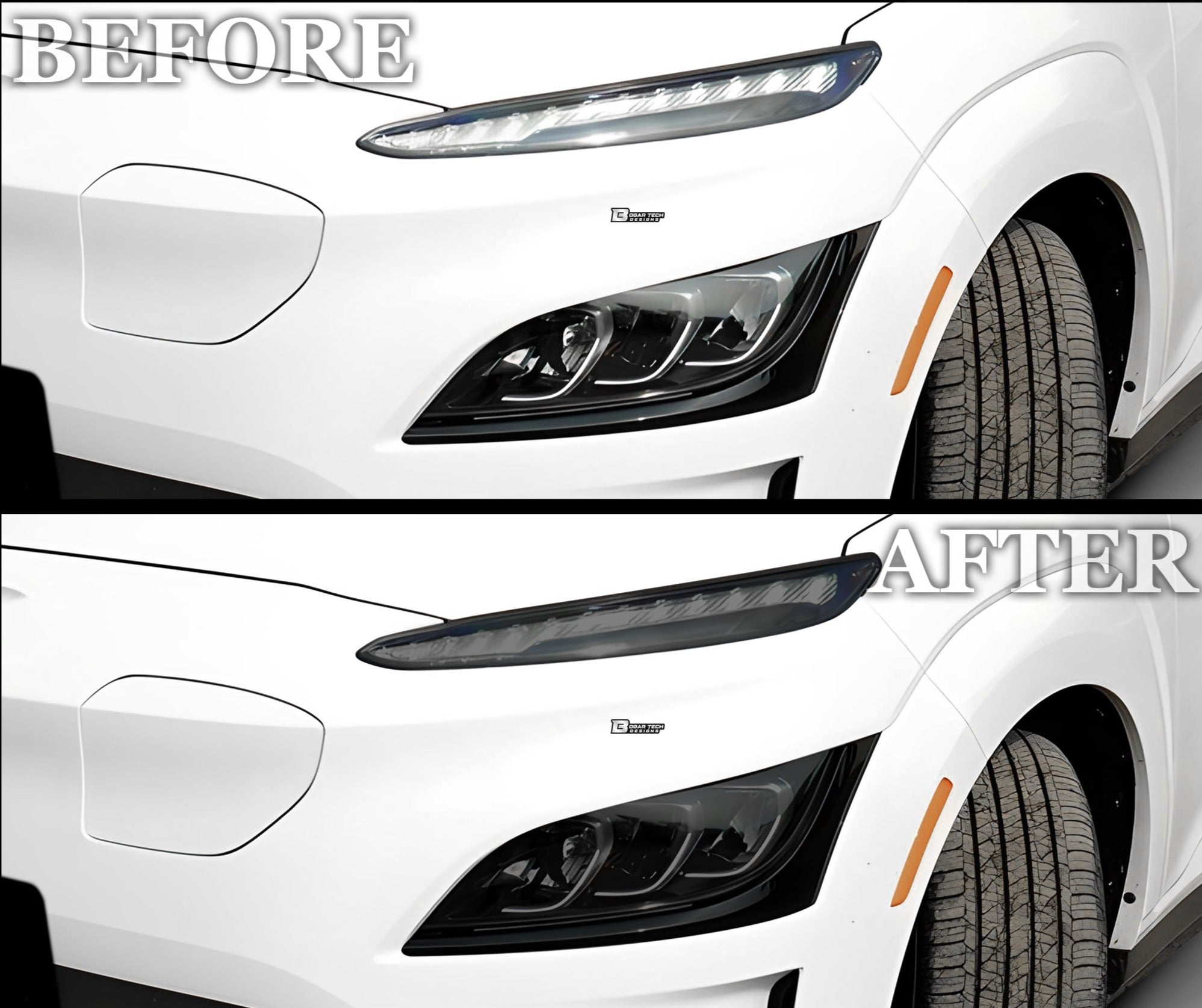 Full Headlight Taillight Precut Smoked PPF Tint Kit Film Overlay Fits Hyundai Kona Electric 2022-2023