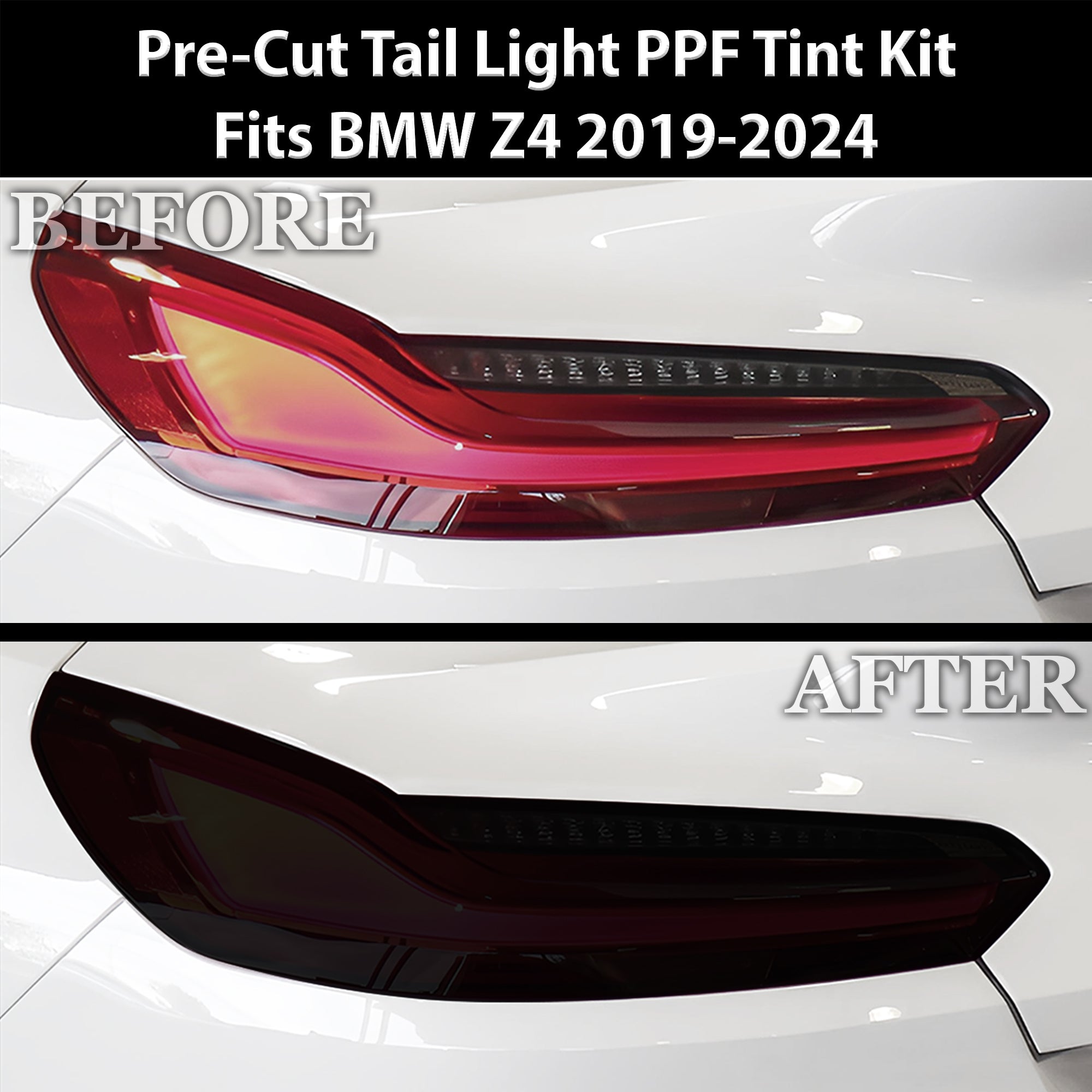 Full Headlight Taillight Precut Smoked PPF Tint Kit Film Overlay Fits BMW Z4 2019-2024 - 0
