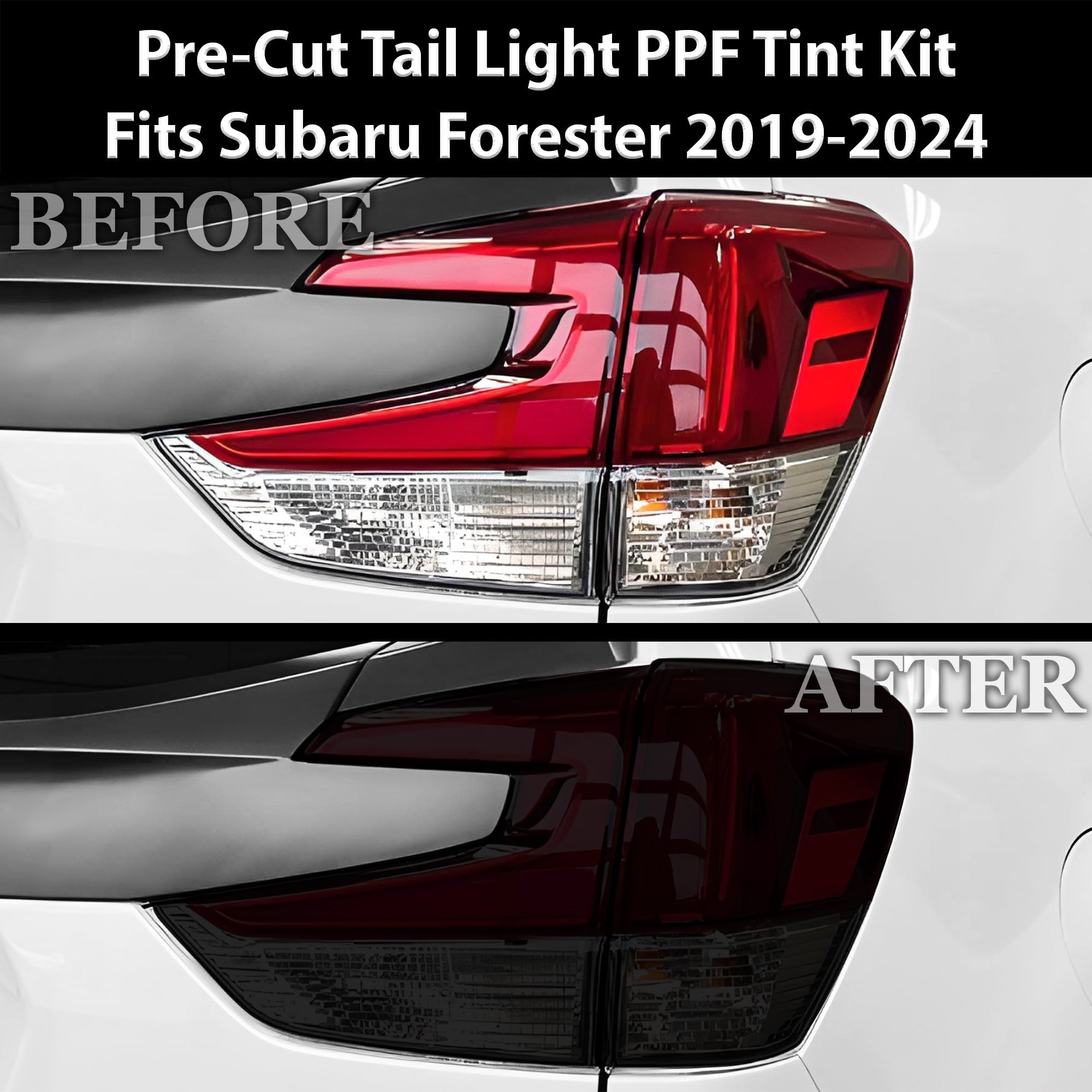 Full Headlight Taillight Precut Smoked PPF Tint Kit Film Overlay Fits Subaru Forester 2019-2024 - 0