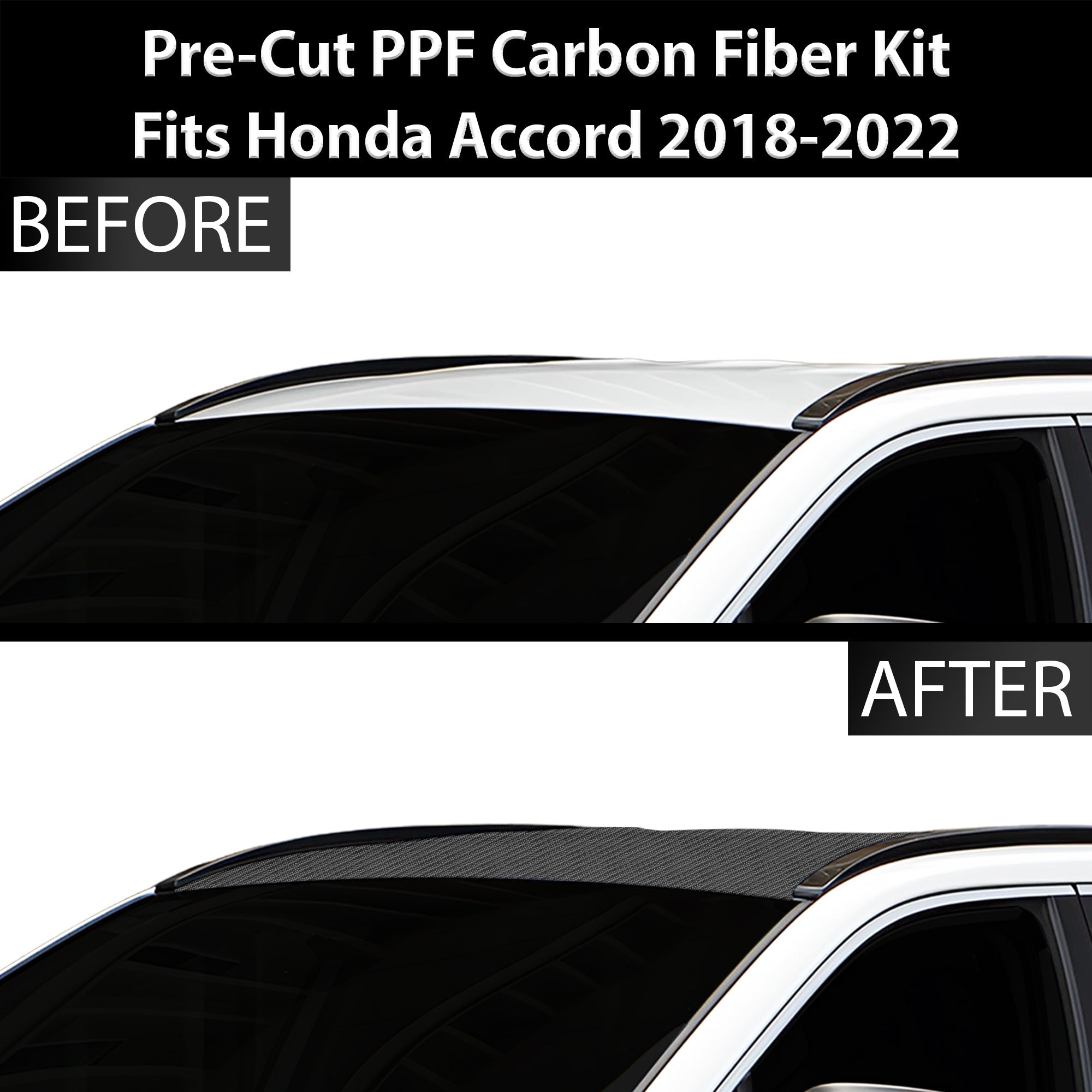 Fits Toyota RAV4 2019-2024 Precut Premium Gloss Black Carbon Fiber Roof Paint Protection Film PPF Decal Film Kit - 0