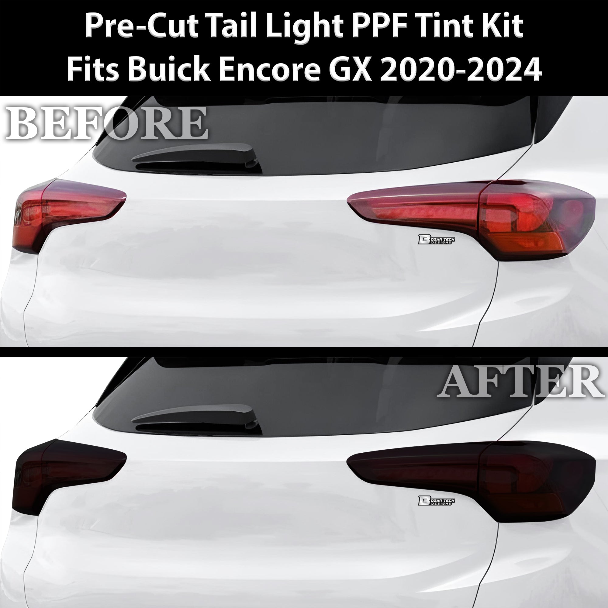 Full Headlight Taillight Precut Smoked PPF Tint Kit Film Overlay Fits Buick Encore GX 2020-2023 - 0
