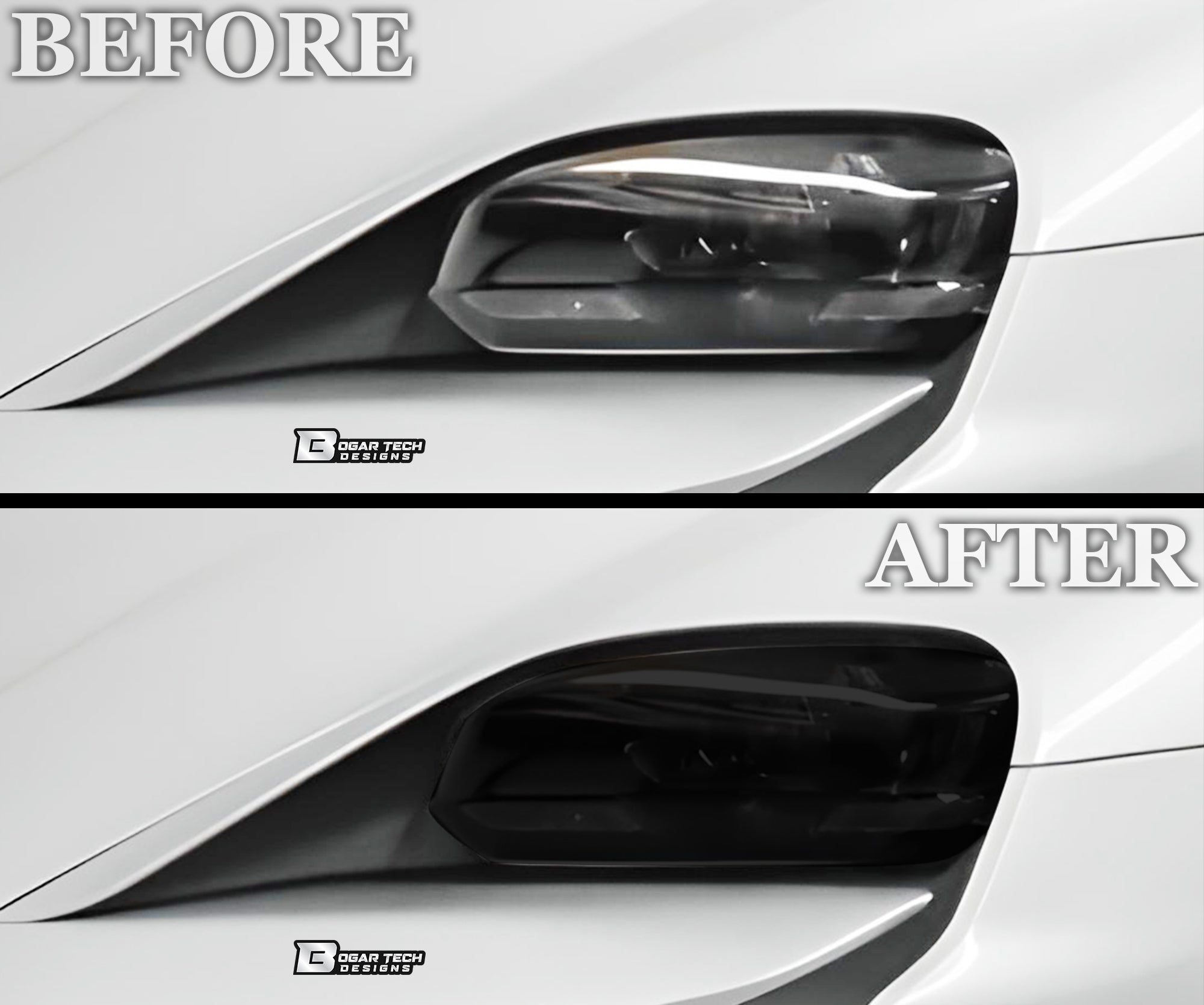 Full Headlight Taillight Precut Smoked PPF Tint Kit Film Overlay Fits Porsche Taycan 2020-2025