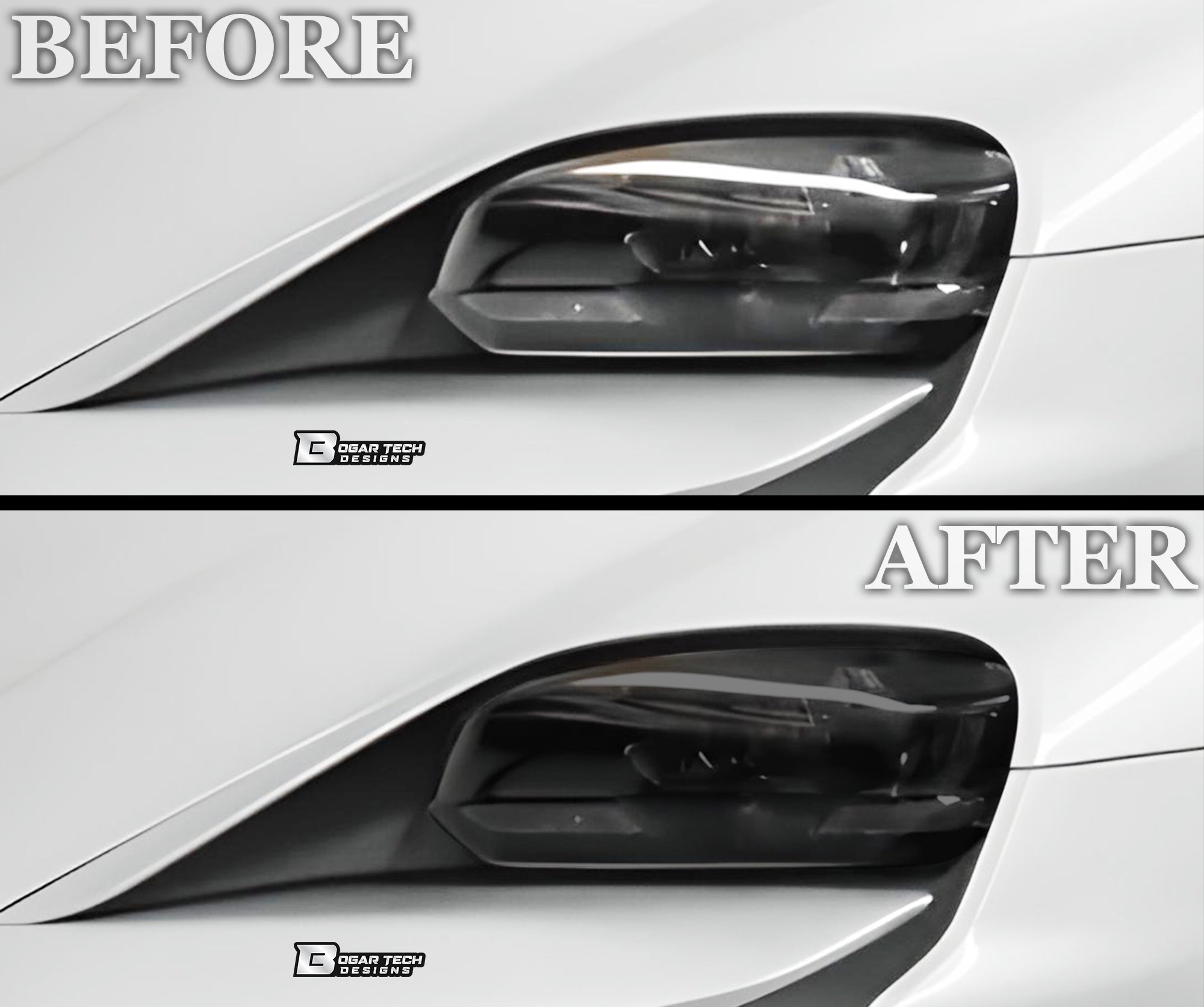 Full Headlight Taillight Precut Smoked PPF Tint Kit Film Overlay Fits Porsche Taycan 2020-2025