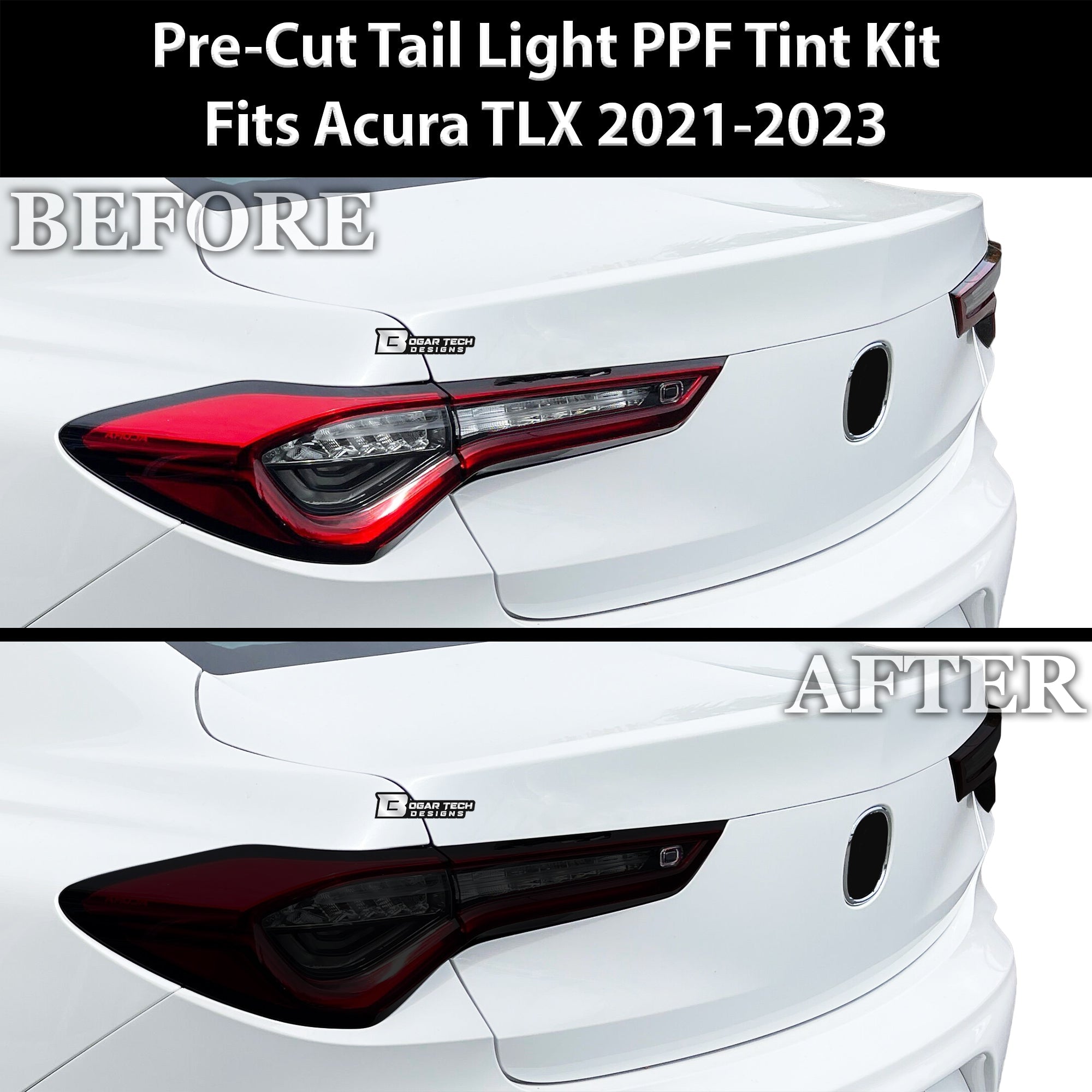 Fits Acura TLX 2021-2025 Full Headlight Taillight Precut Smoked PPF Tint Kit Overlay Film - 0