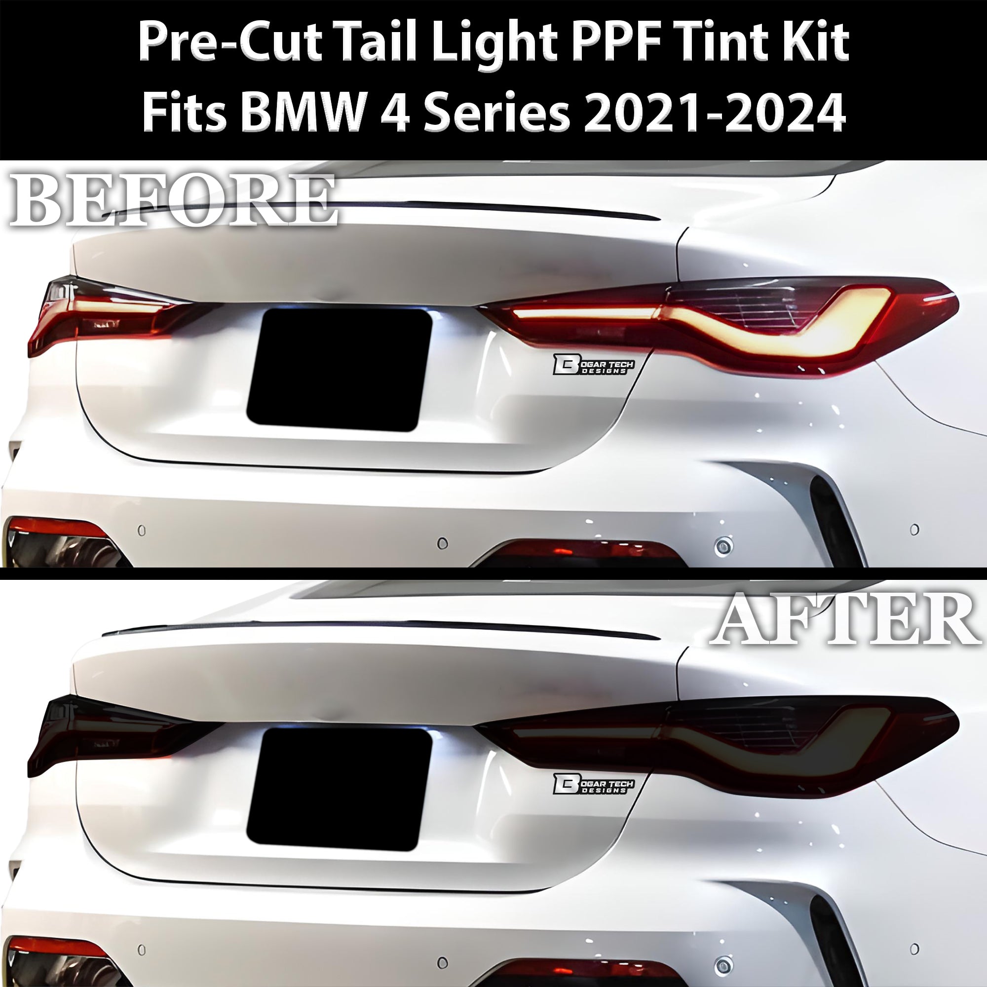 Full Headlight Taillight Precut Smoked PPF Tint Kit Film Overlay Fits BMW 4 Series 2021-2025 - 0