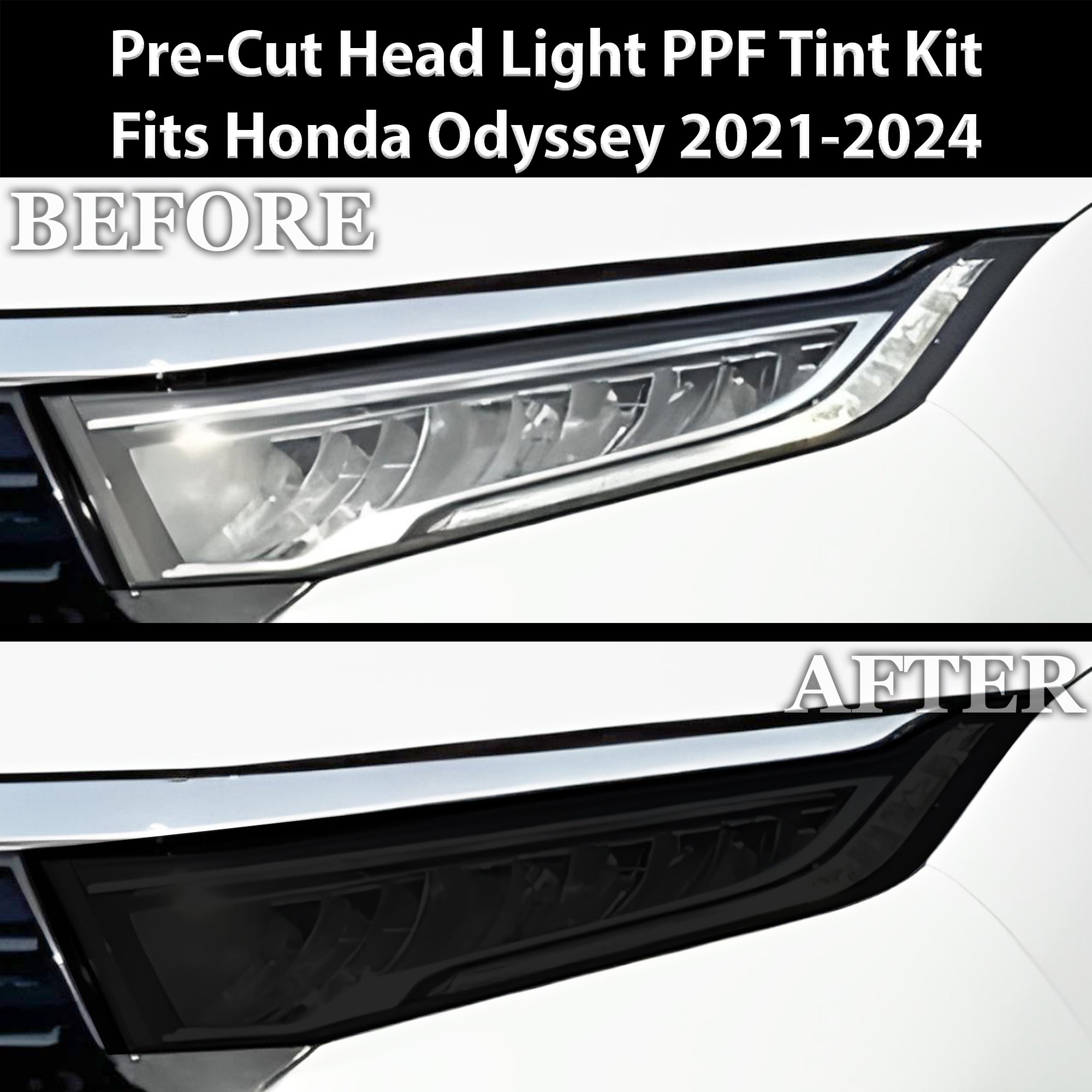 Full Headlight Taillight Precut Smoked PPF Tint Kit Film Overlay Fits Honda Odyssey 2021-2025 - 0