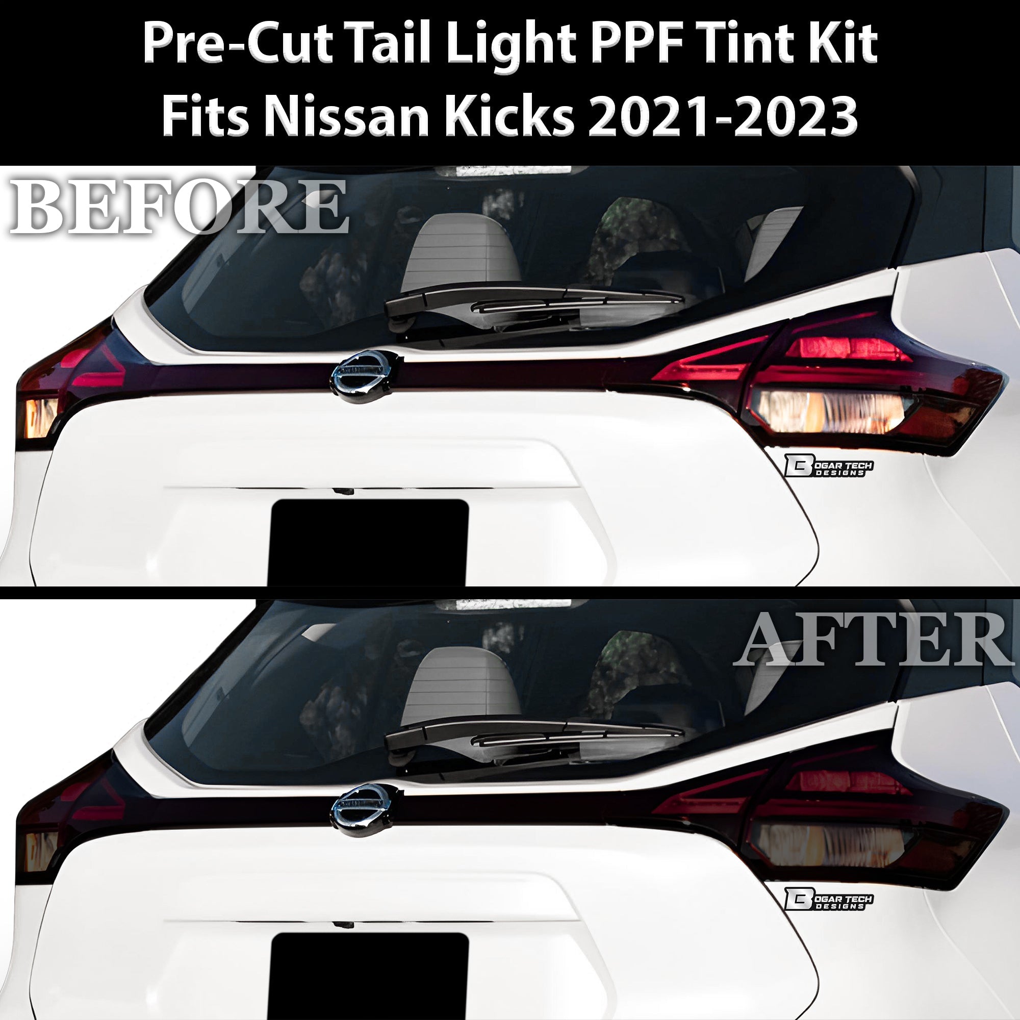 Full Headlight Taillight Precut Smoked PPF Tint Kit Film Overlay Film Fits Nissan Kicks 2021-2023 - 0
