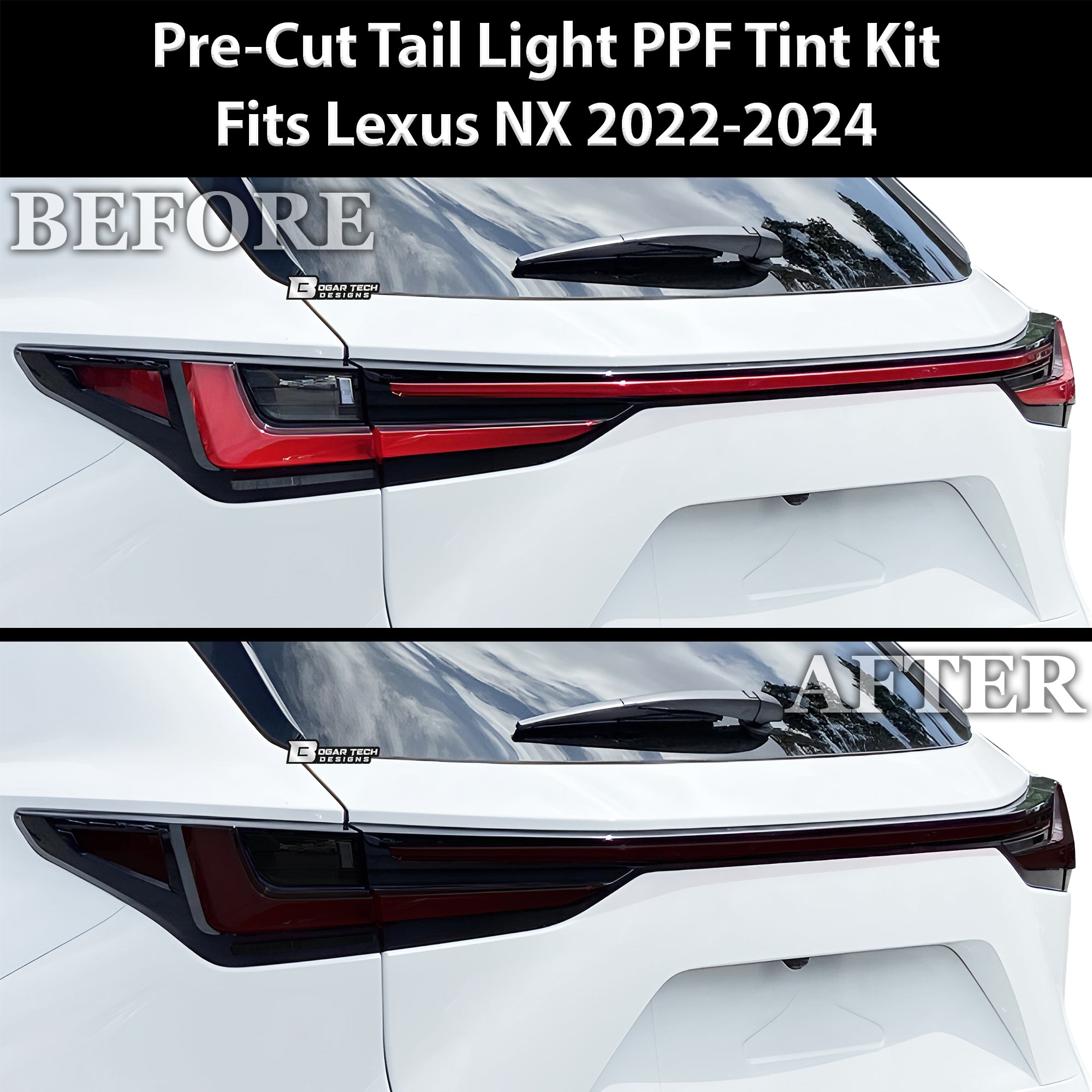 Full Headlight Taillight Precut Smoked PPF Tint Kit Film Overlay Fits Lexus NX 2022-2025