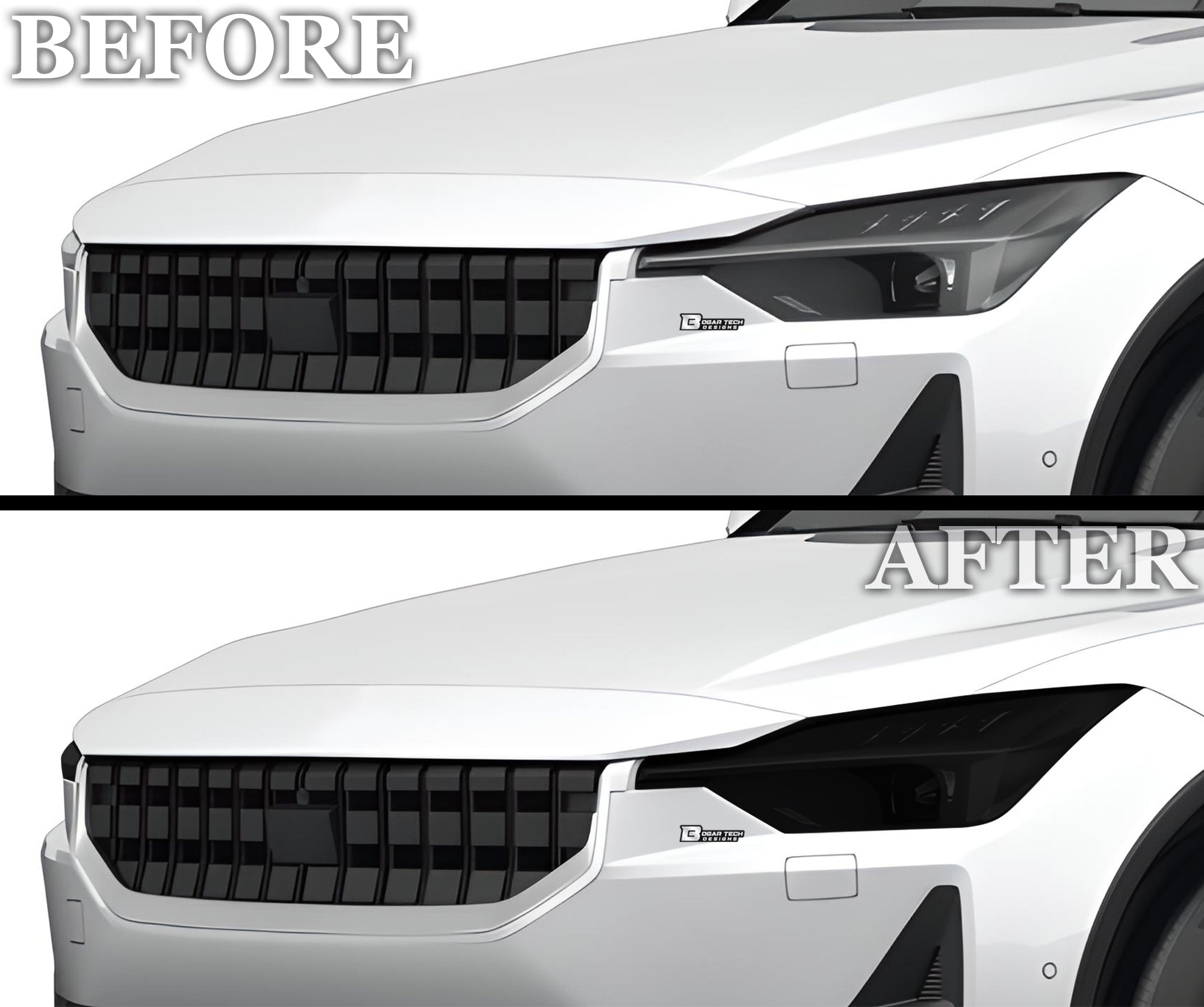 Full Headlight Taillight Precut Smoked PPF Tint Kit Overlay Film Fits Polestar 2 2020-2025