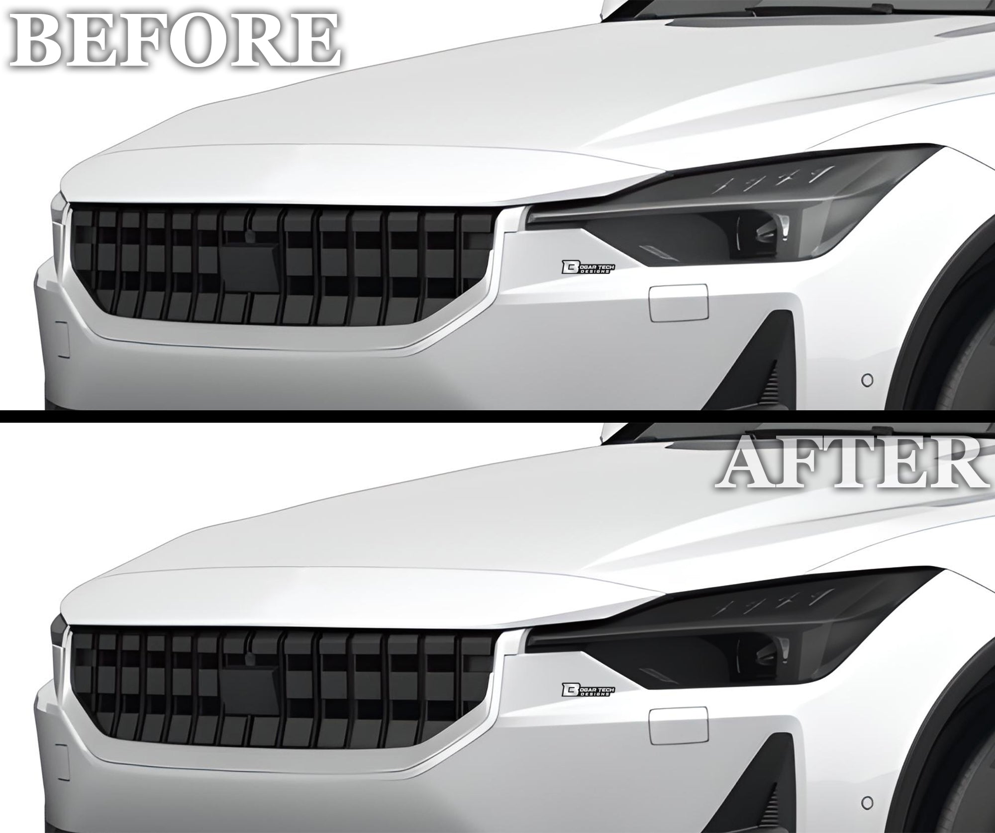Full Headlight Taillight Precut Smoked PPF Tint Kit Overlay Film Fits Polestar 2 2020-2025