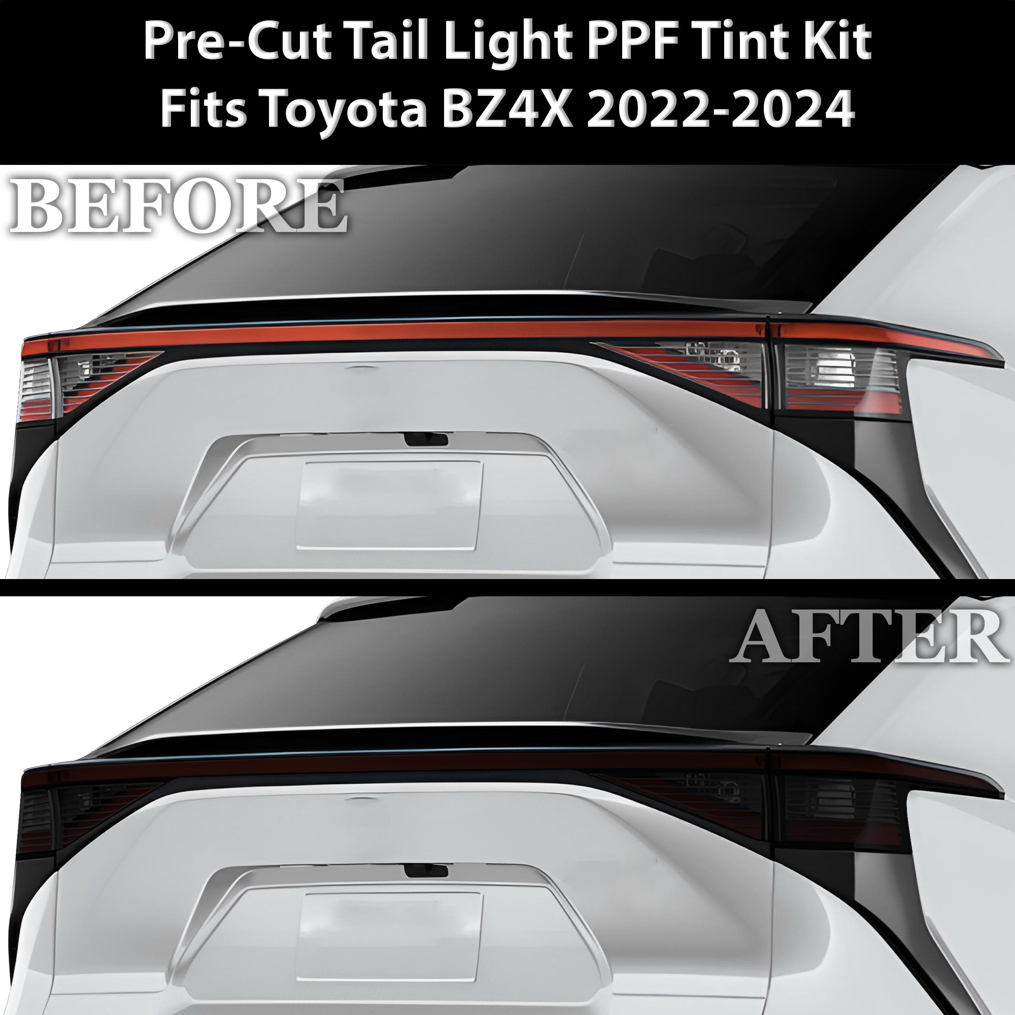 Full Headlight Taillight Precut Smoked PPF Tint Kit Film Overlay Fits Toyota BZ4X 2022-2025 - 0