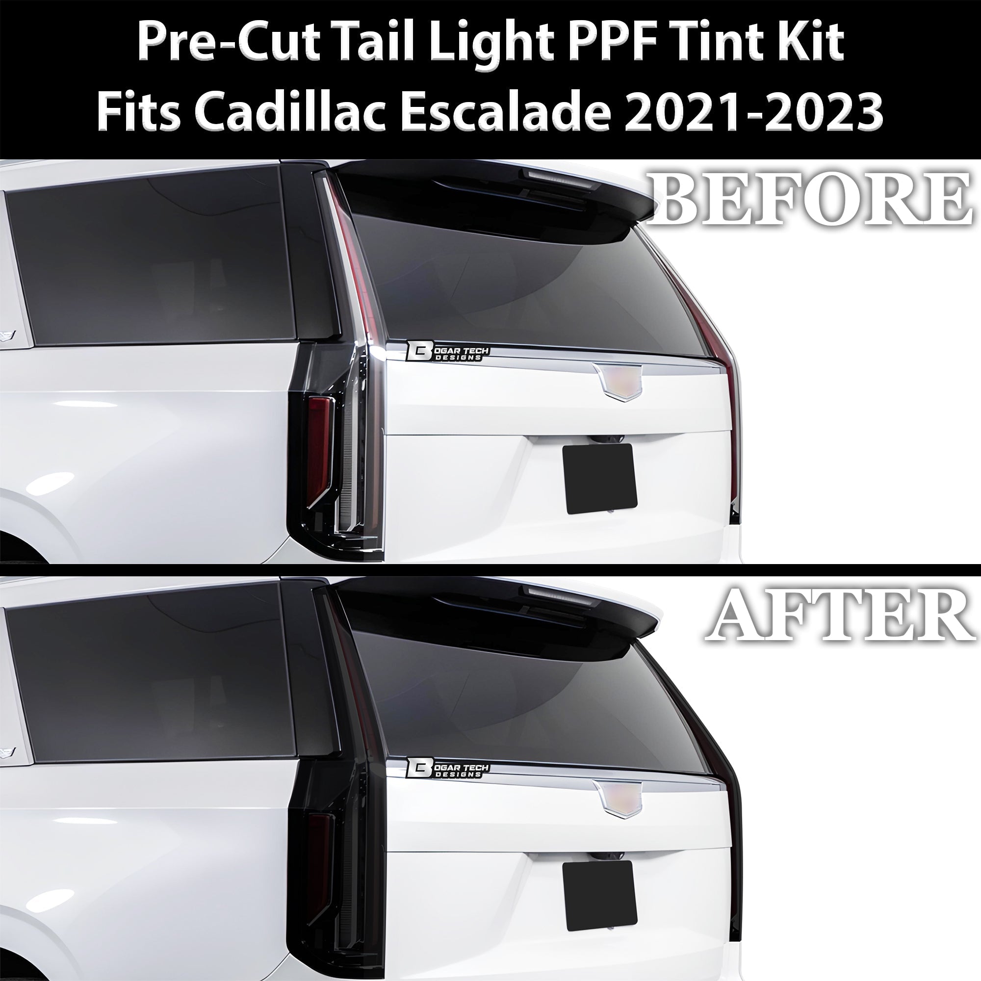 Full Headlight Taillight Precut Smoked PPF Tint Kit Film Overlay Fits Cadillac Escalade 2021-2025