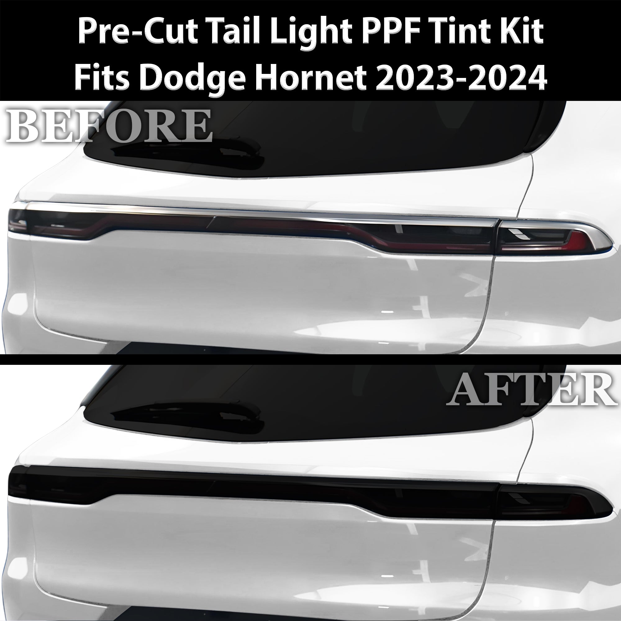 Full Headlight Taillight Precut Smoked PPF Tint Kit Film Overlay Fits Dodge Hornet 2023-2025 - 0