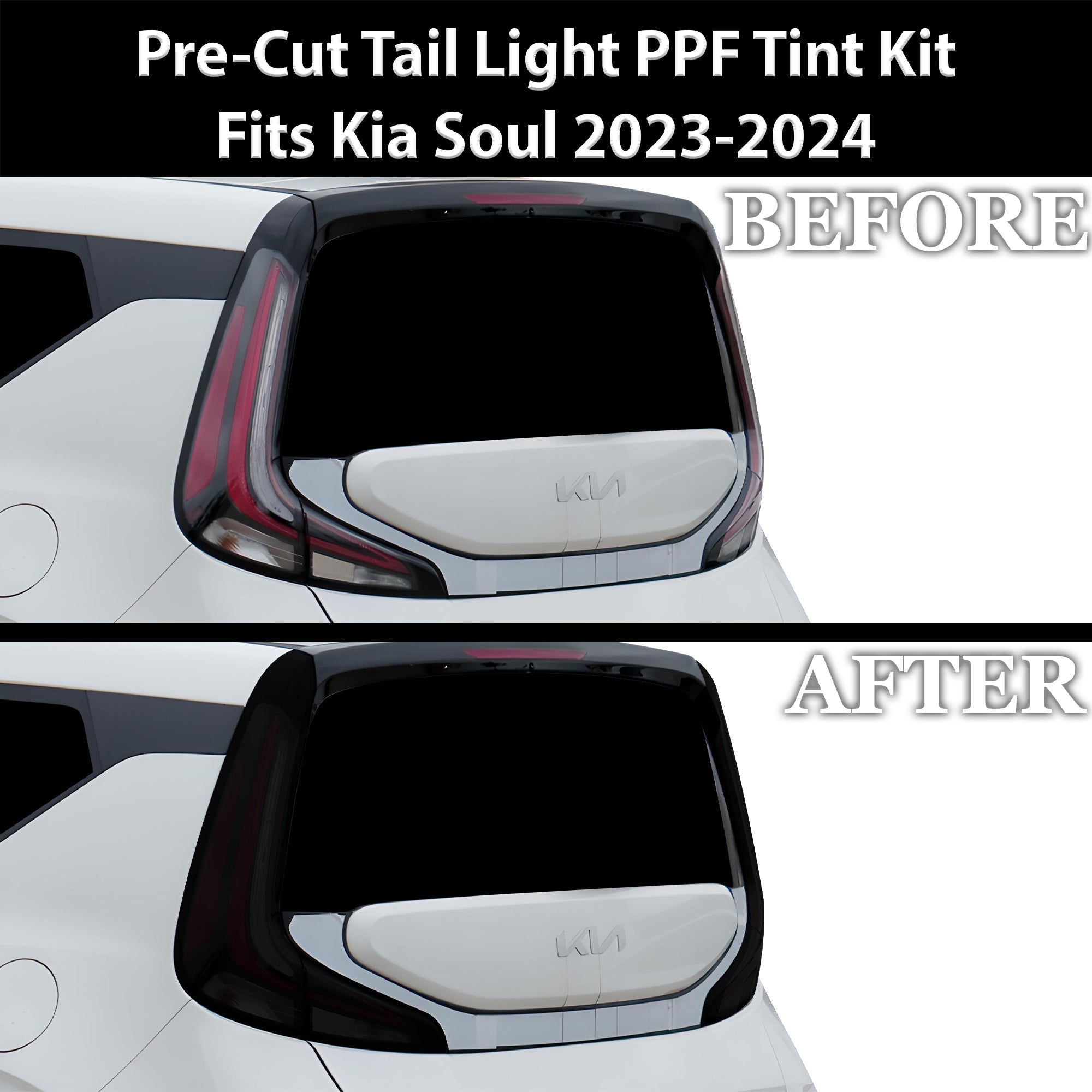 Full Headlight Taillight Precut Smoked PPF Tint Kit Film Overlay Fits Kia Soul 2023-2025 - 0