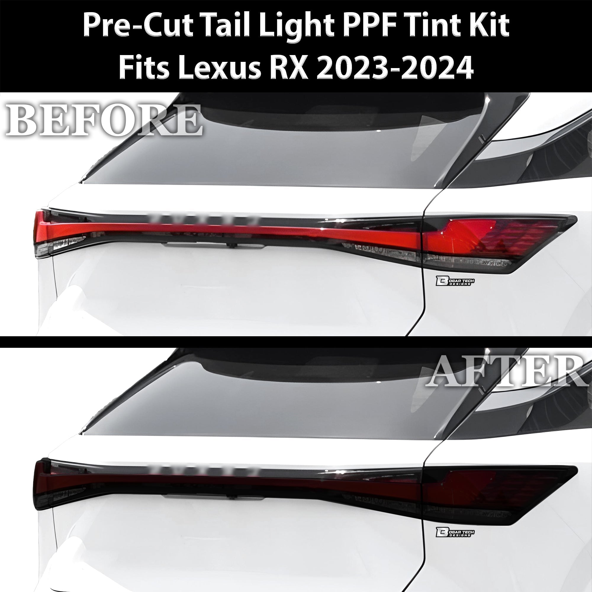 Full Headlight Taillight Precut Smoked PPF Tint Kit Film Overlay Fits Lexus RX 2023-2025 - 0