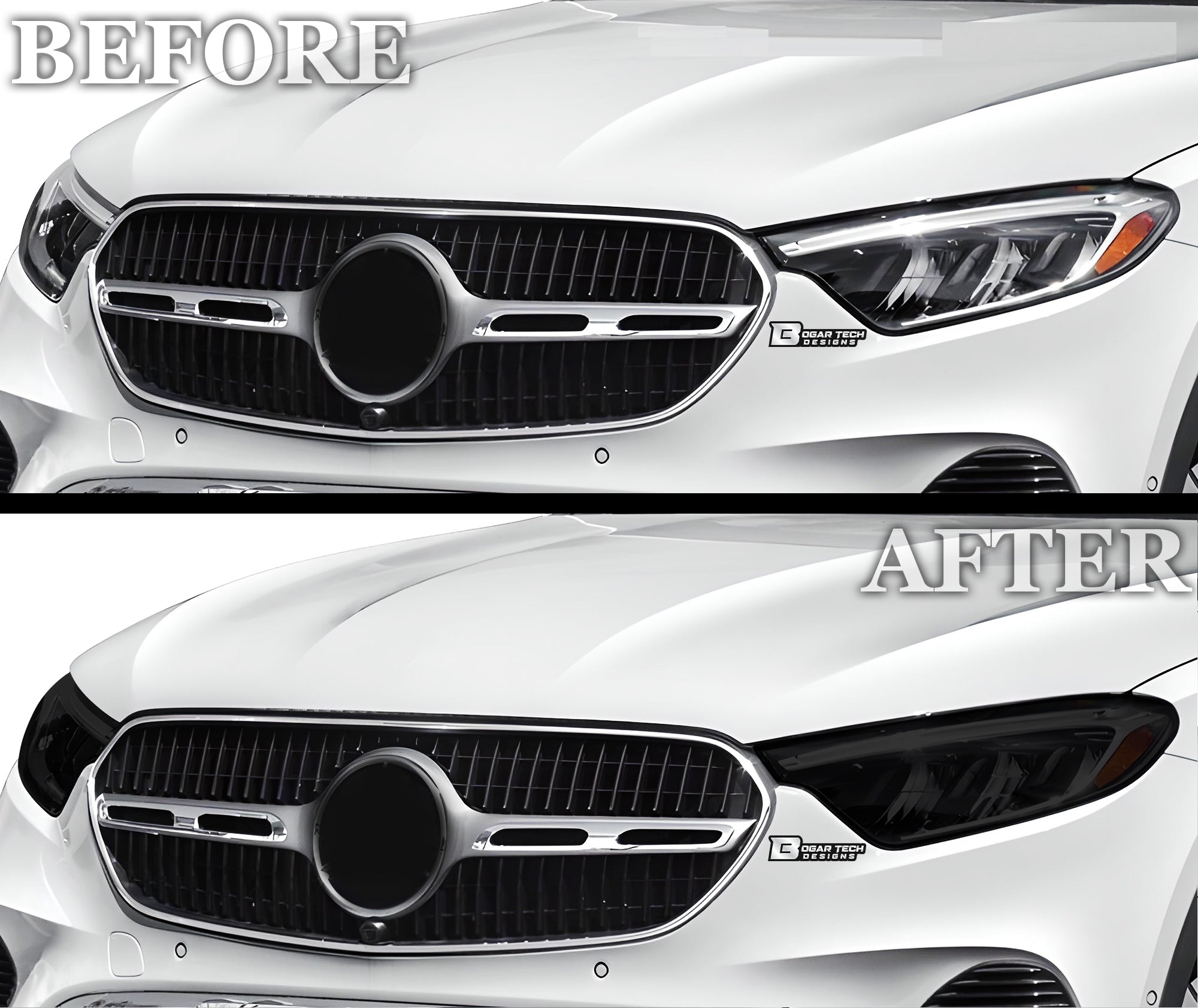 Full Headlight Taillight Precut Smoked PPF Tint Kit Film Overlay Fits Mercedes Benz GLC 2023-2025