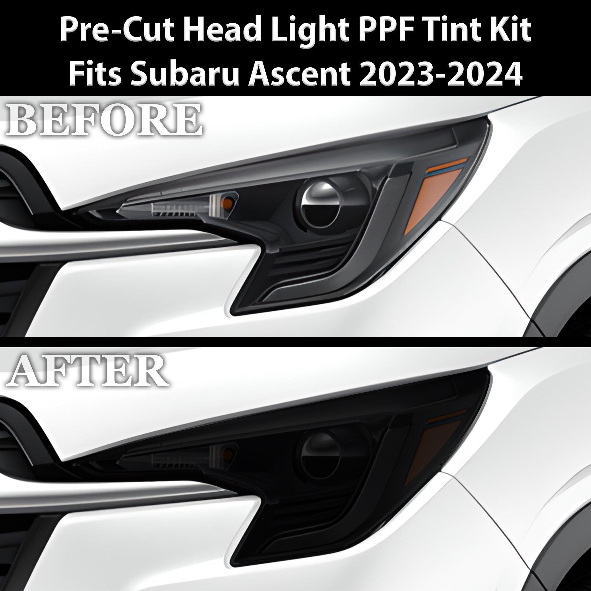 Full Headlight Taillight Precut Smoked PPF Tint Kit Film Overlay Fits Subaru Ascent 2023-2025