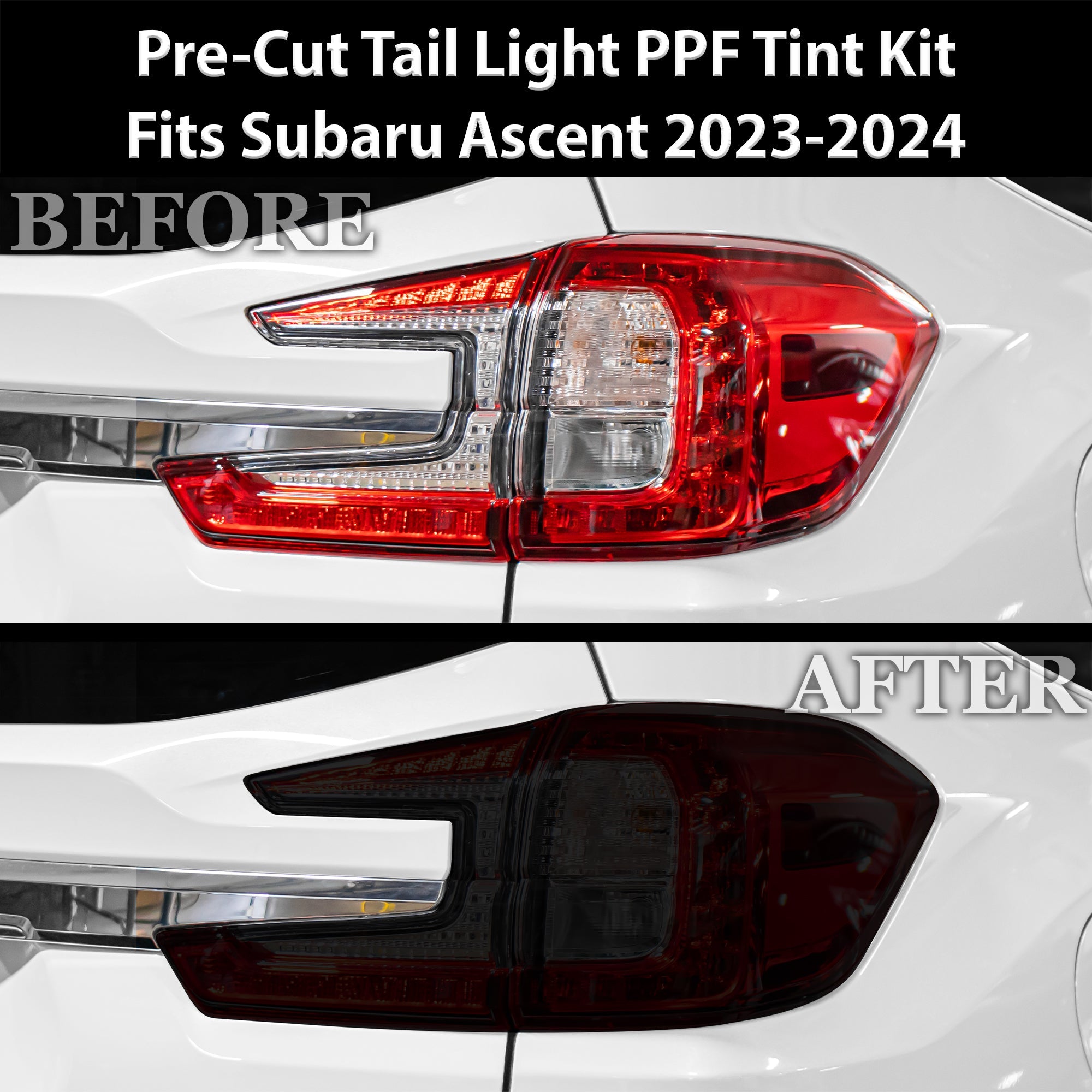 Full Headlight Taillight Precut Smoked PPF Tint Kit Film Overlay Fits Subaru Ascent 2023-2025 - 0