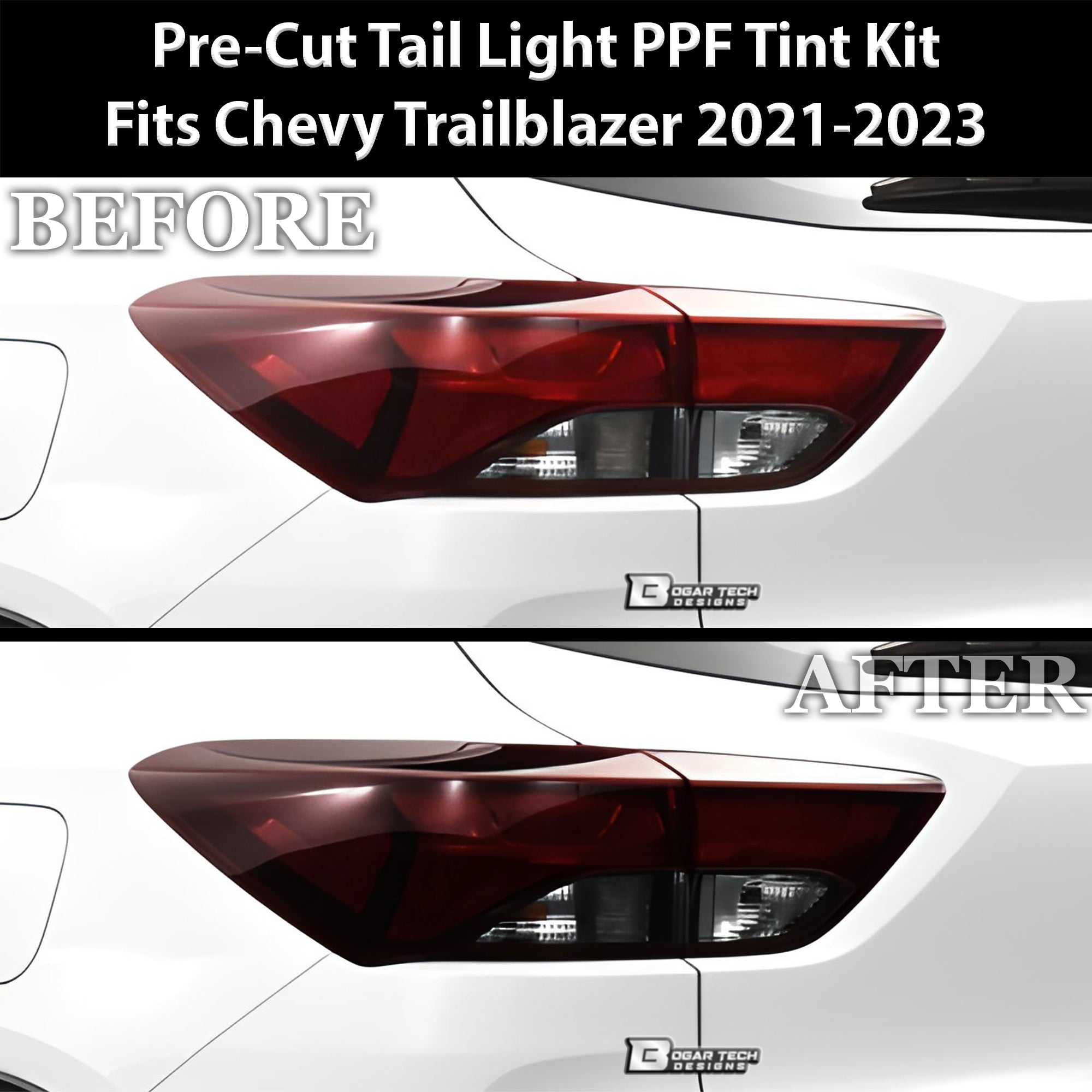 Full Headlight Taillight Precut Smoked PPF Tint Kit Film Overlay Fits Chevrolet Trailblazer 2021-2025 - 0