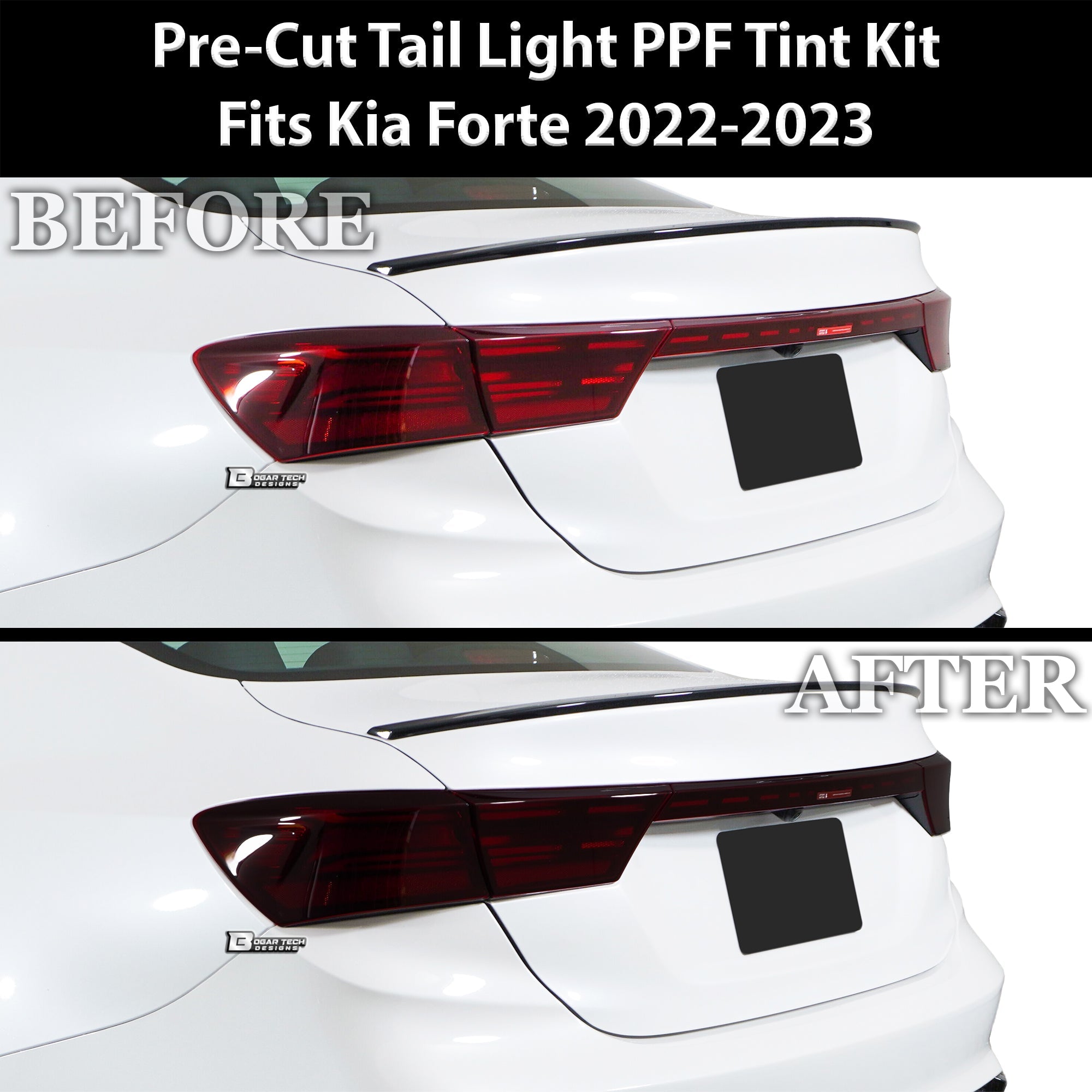 Full Headlight Taillight Precut Smoked PPF Tint Kit Film Overlay Fits Kia Forte 2019-2024