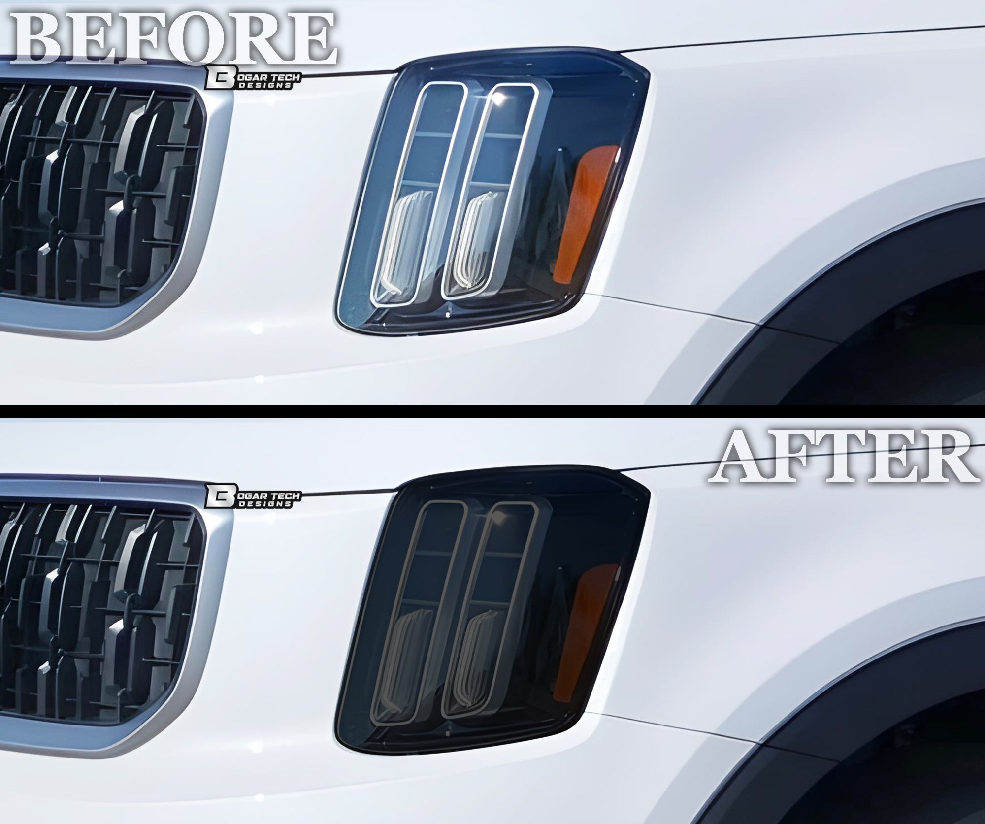 Full Headlight Taillight Precut Smoked PPF Tint Kit Film Overlay Fits Kia Telluride 2020-2025