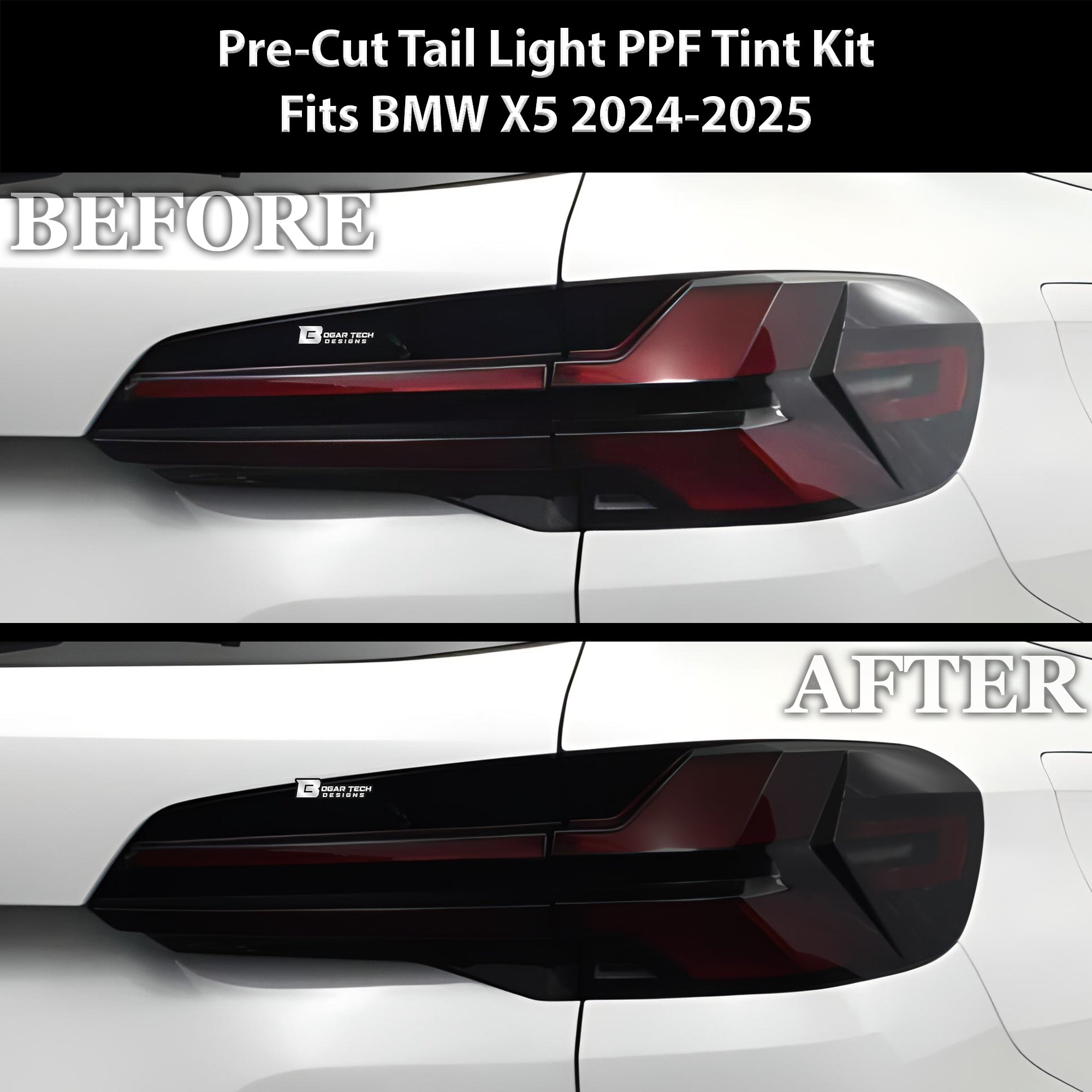 Full Headlight Taillight Precut Smoked PPF Tint Kit Film Overlay Fits BMW X5 2023-2025 - 0