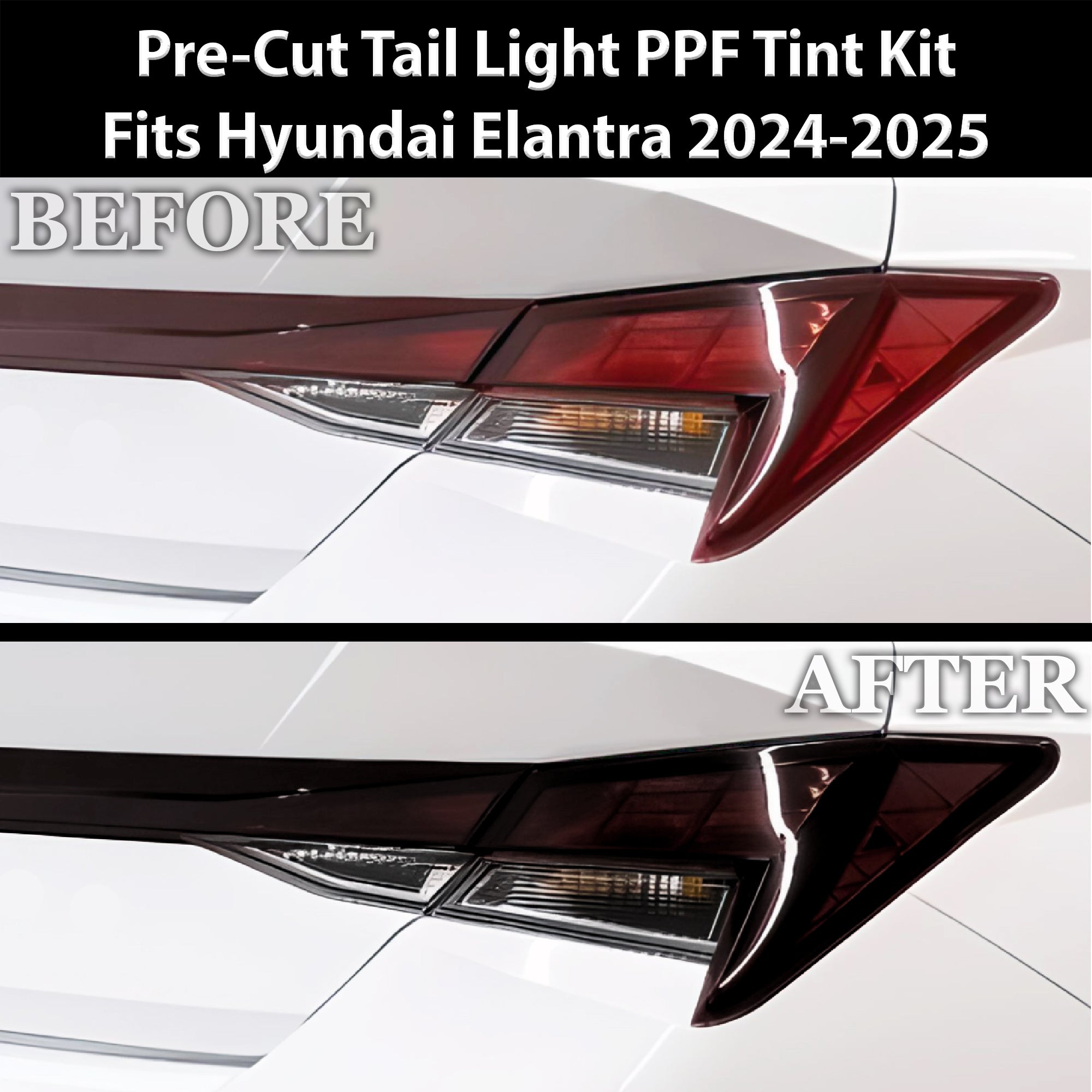 Full Headlight Taillight Precut Smoked PPF Tint Kit Film Overlay Fits Hyundai Elantra 2021-2025 - 0