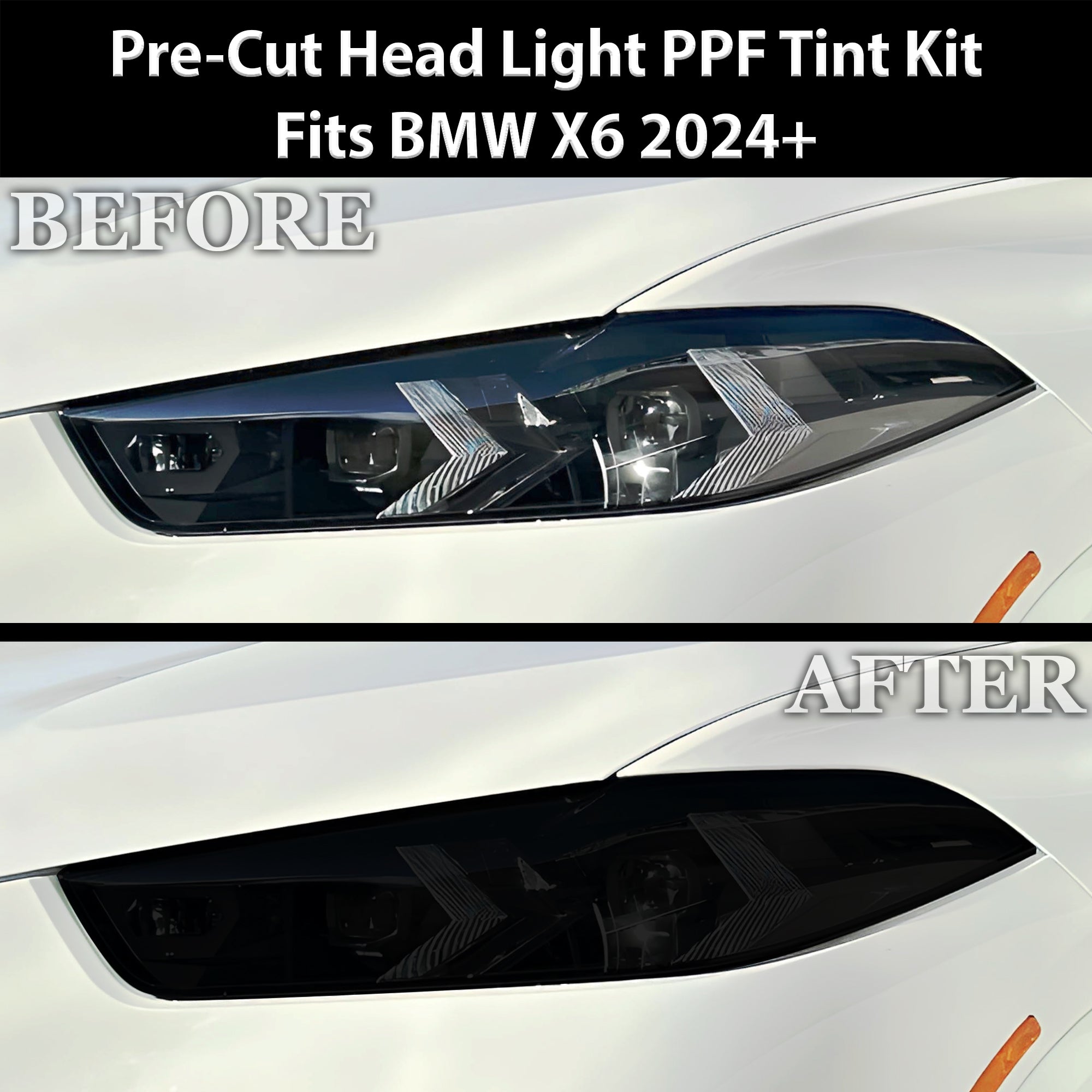 Full Headlight Taillight Precut Smoked PPF Tint Kit Film Overlay Fits BMW X6 2020-2025 - 0