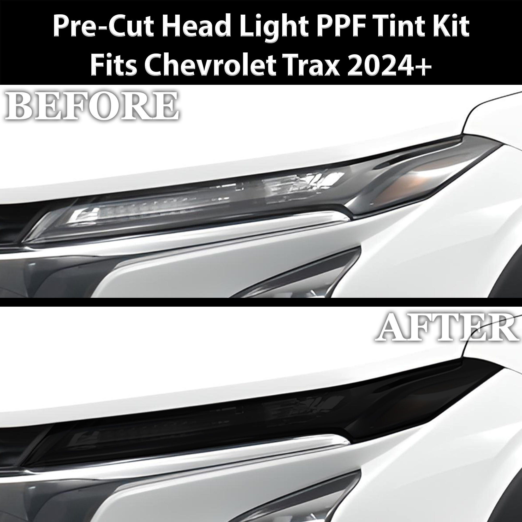 Full Headlight Taillight Precut Smoked PPF Tint Kit Film Overlay Fits Chevrolet Trax 2024-2025