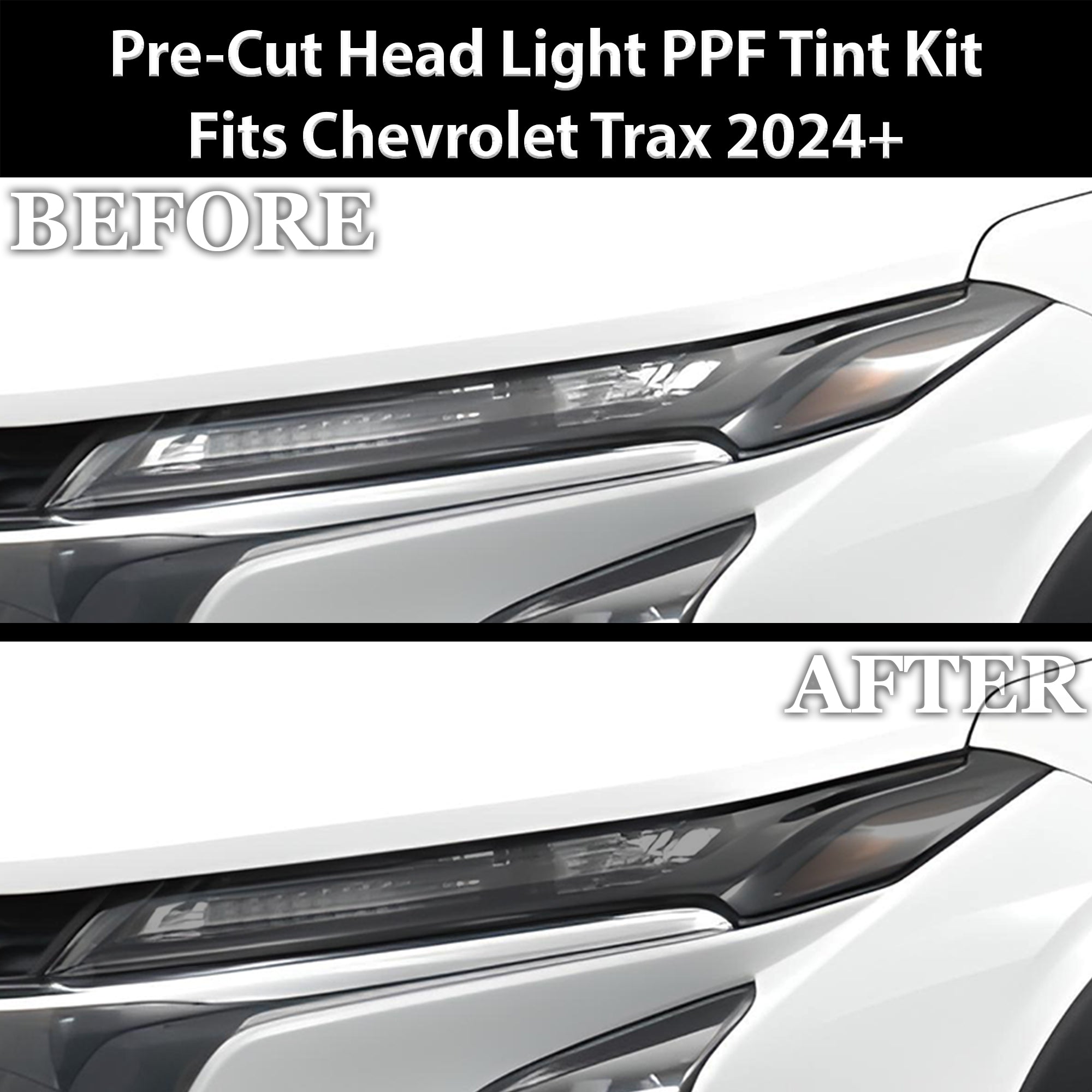 Full Headlight Taillight Precut Smoked PPF Tint Kit Film Overlay Fits Chevrolet Trax 2024-2025