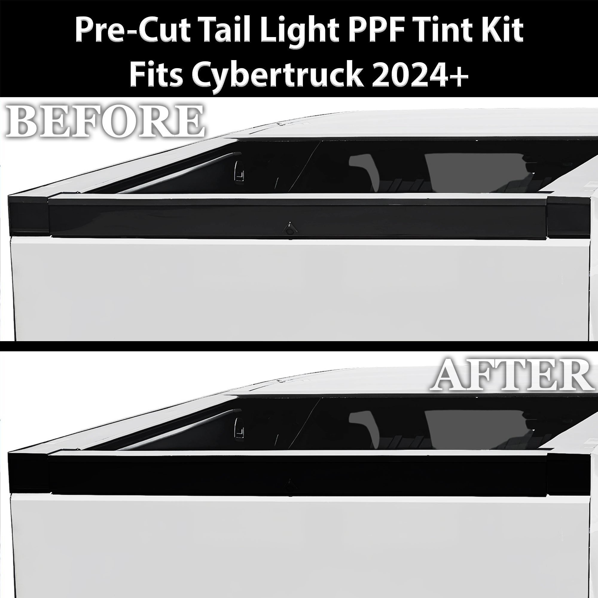 Full Headlight Taillight Precut Smoked PPF Tint Kit Film Overlay Fits Tesla Cybertruck - 0