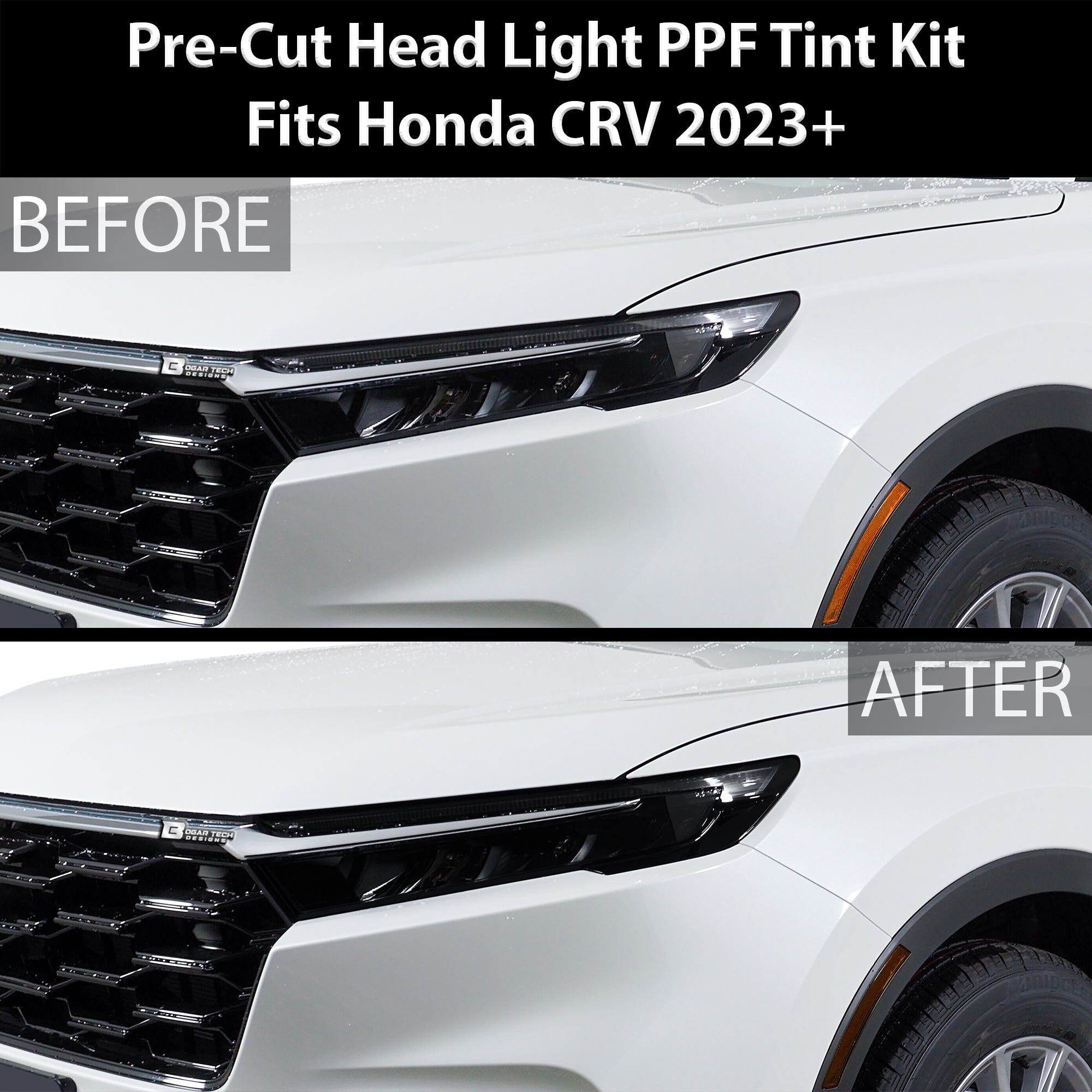 Full Headlight Taillight Precut Smoked PPF Tint Kit Film Overlay Fits Honda CR-V 2023-2025