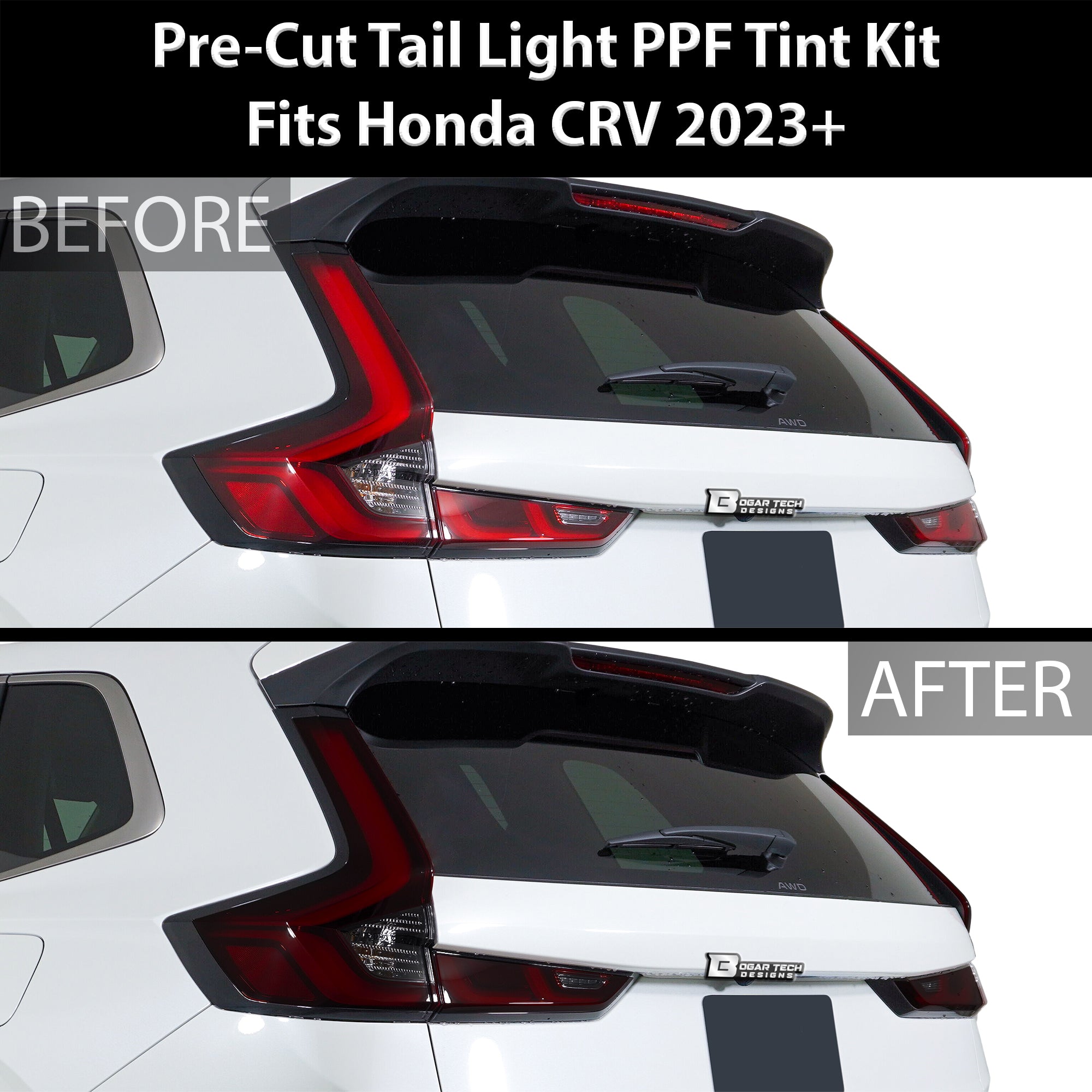 Full Headlight Taillight Precut Smoked PPF Tint Kit Film Overlay Fits Honda CR-V 2023-2025