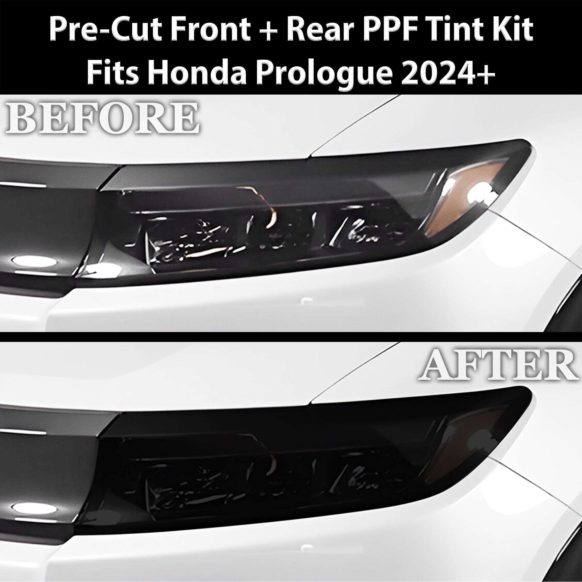 Fits Honda Prologue 2024-2025 Full Headlight Taillight Precut Smoked PPF Tint Kit Film Overlay - 0