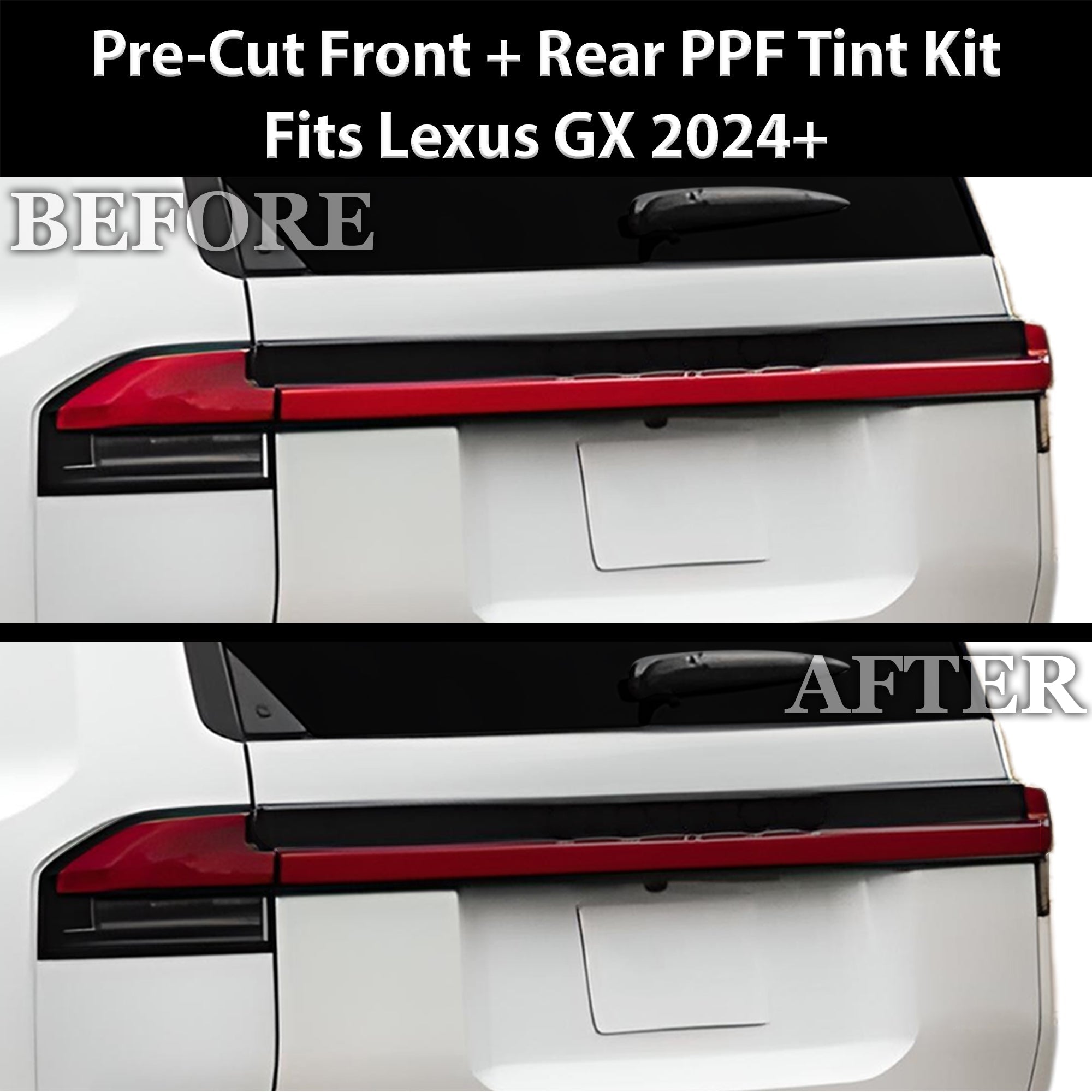 Fits Lexus GX 2024-2025 Full Headlight Taillight Precut Smoked PPF Tint Kit Film Overlay