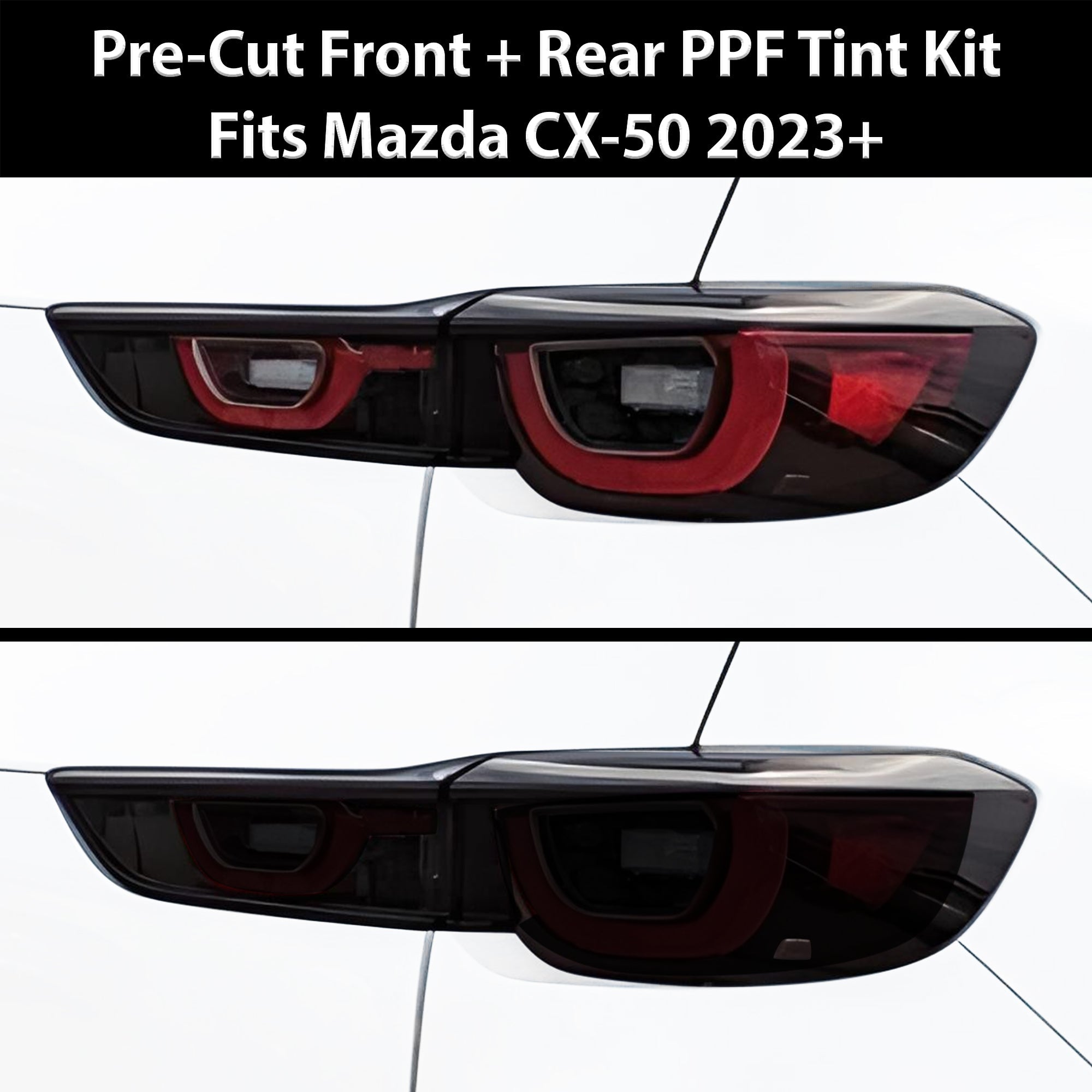 Full Headlight Taillight Precut Smoked PPF Tint Kit Film Overlay Fits Mazda Cx-50 2023-2025