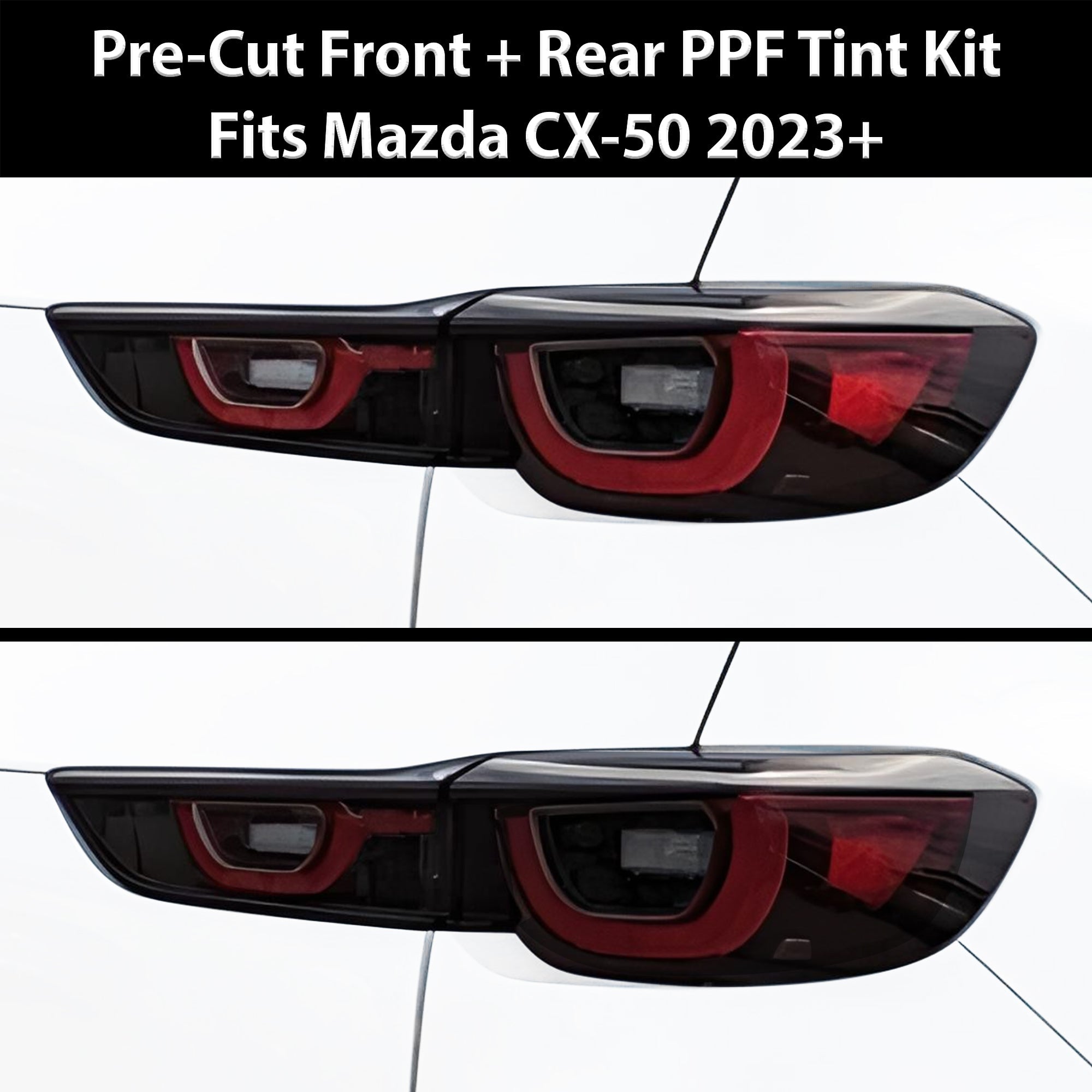 Full Headlight Taillight Precut Smoked PPF Tint Kit Film Overlay Fits Mazda Cx-50 2023-2025