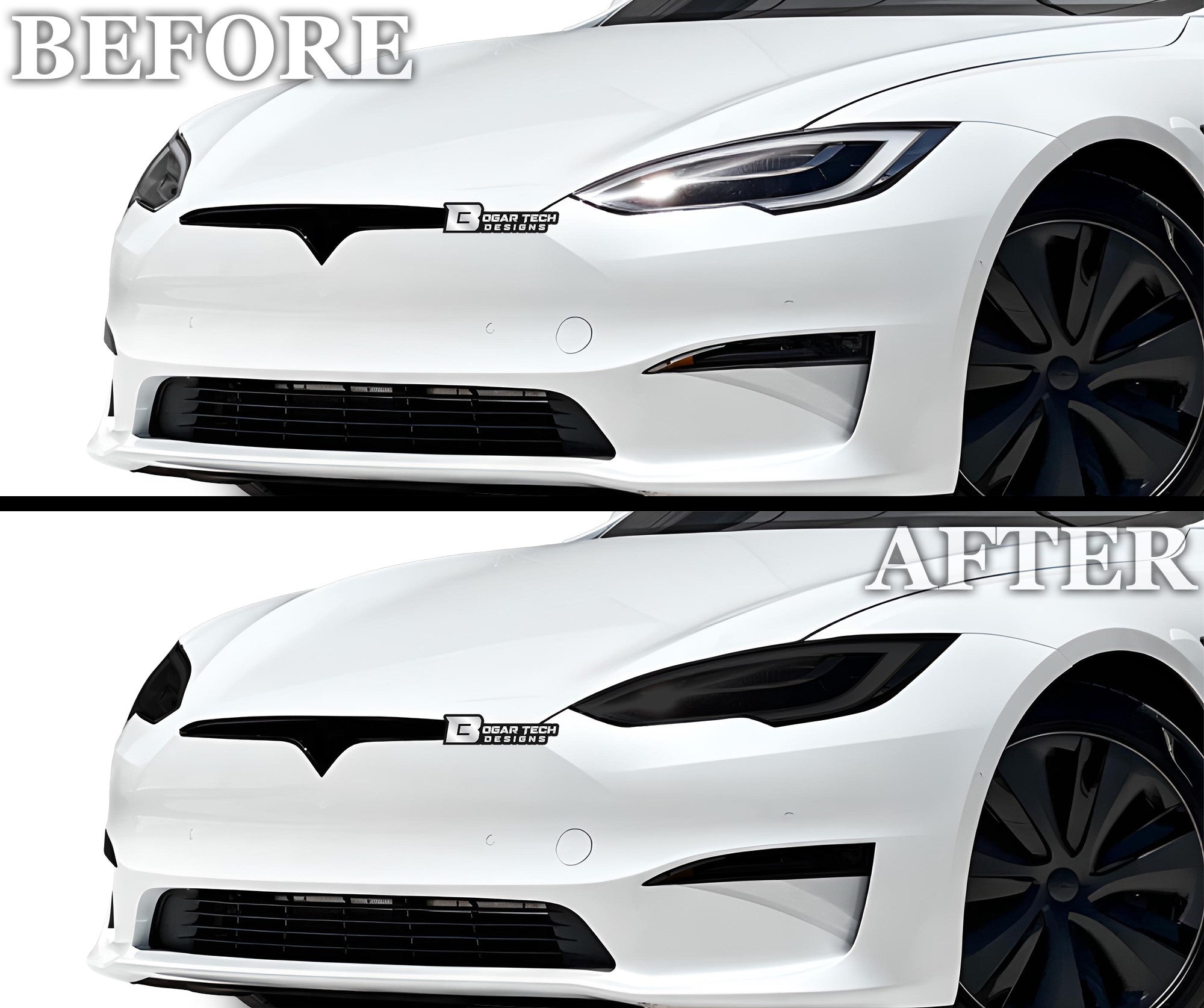 Full Headlight Taillight Precut Smoked PPF Tint Kit Film Overlay Fits Tesla Model S 2017-2025
