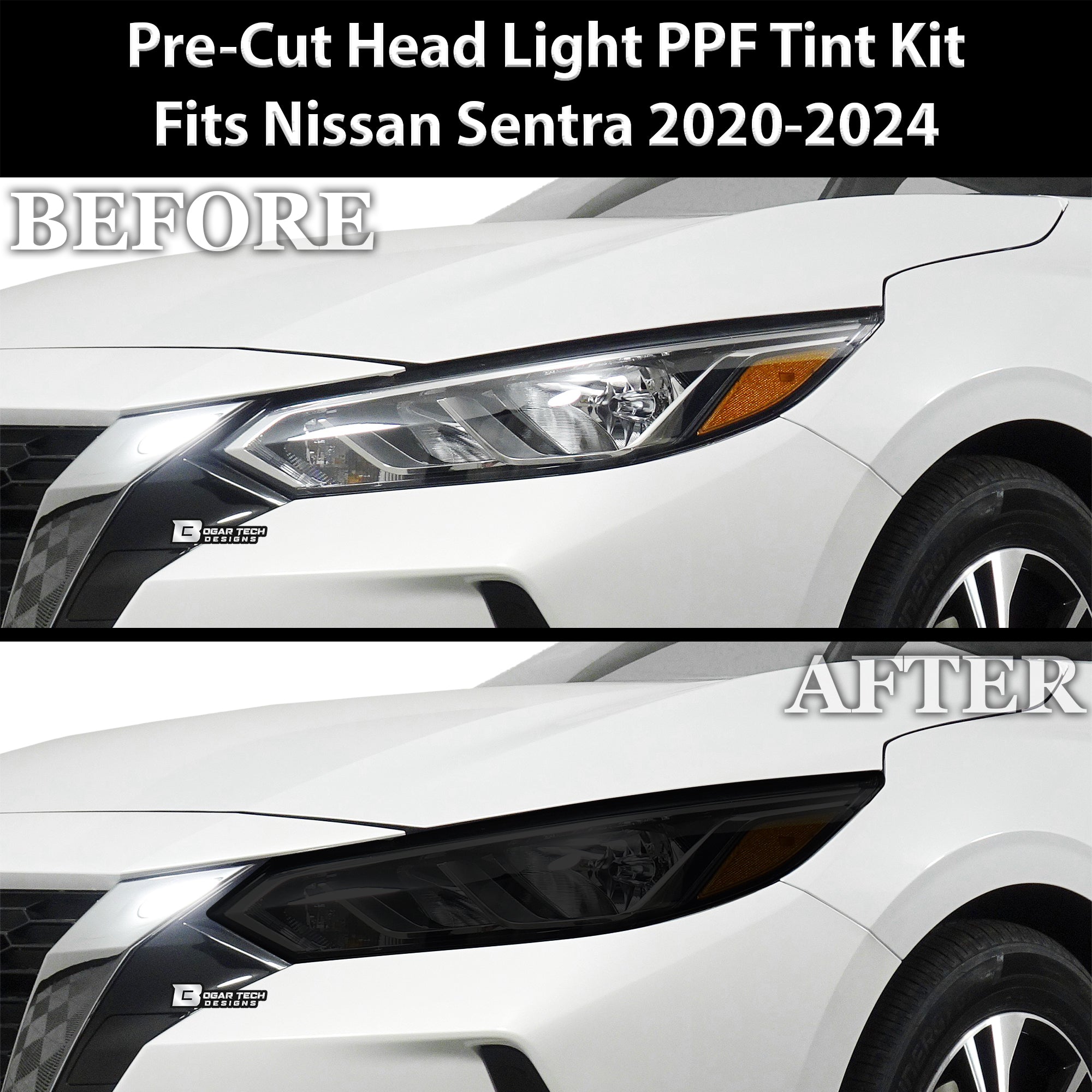 Full Headlight Taillight Precut Smoked PPF Tint Kit Overlay Film Fits Nissan Sentra 2020-2025