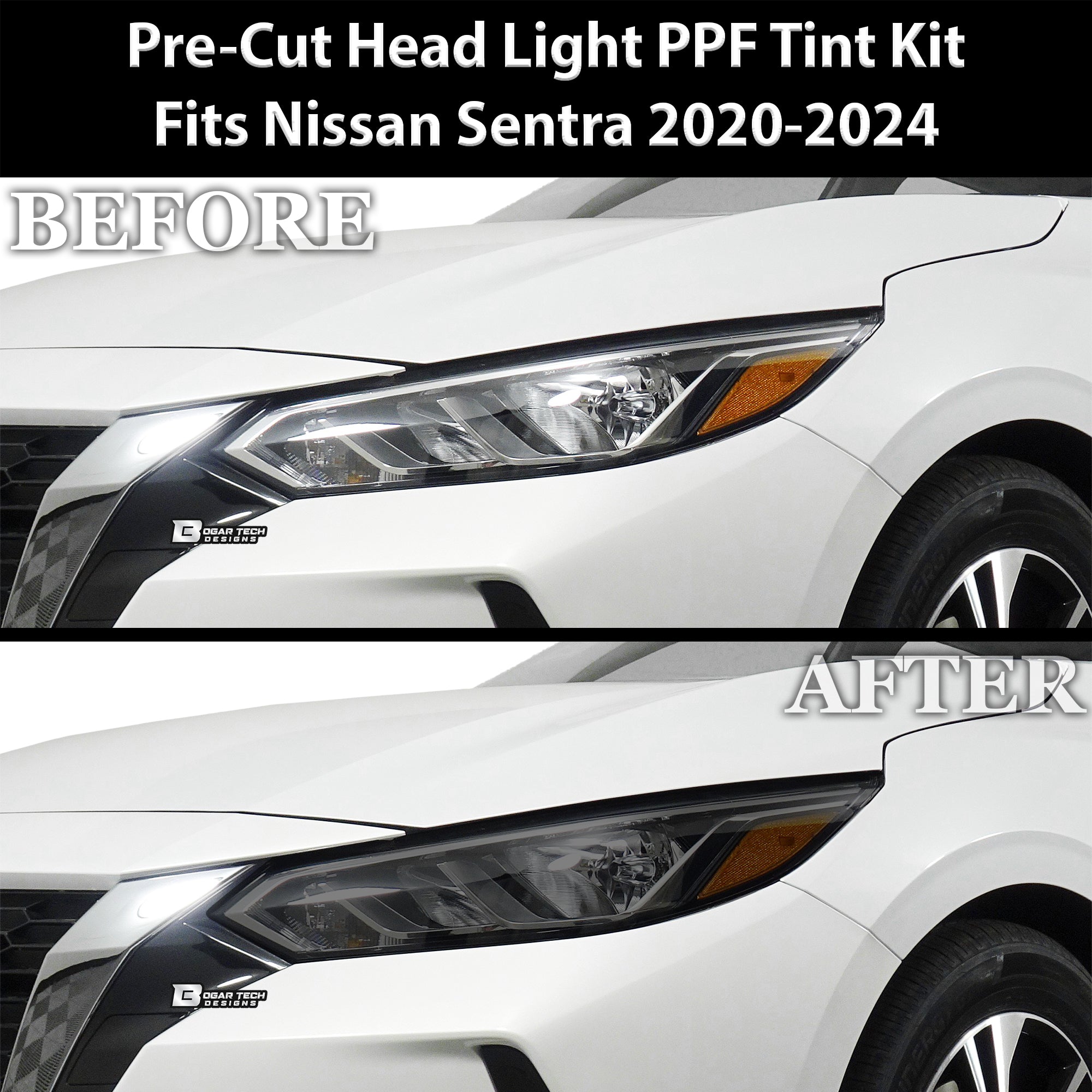 Full Headlight Taillight Precut Smoked PPF Tint Kit Overlay Film Fits Nissan Sentra 2020-2025