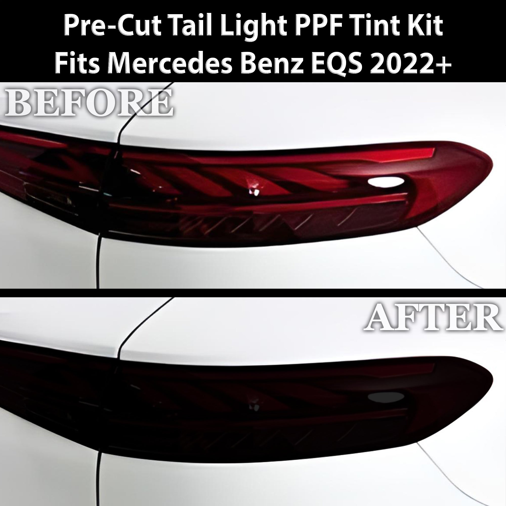 Full Headlight Taillight Precut Smoked PPF Tint Kit Film Overlay Fits Mercedes Benz EQS 2022-2025 - 0