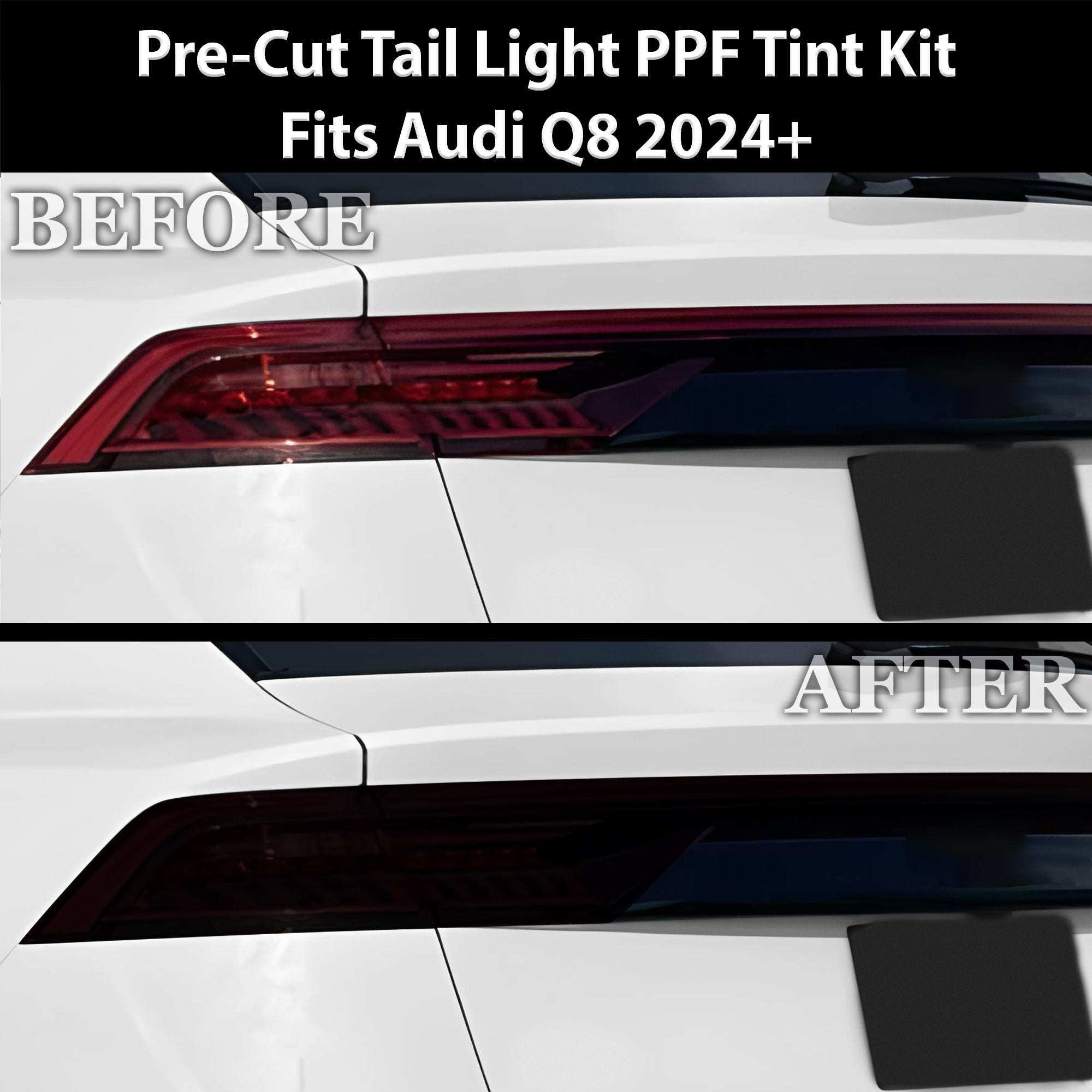 Full Headlight Taillight Precut Smoked PPF Tint Kit Film Overlay Fits Audi Q8 2019-2024 - 0
