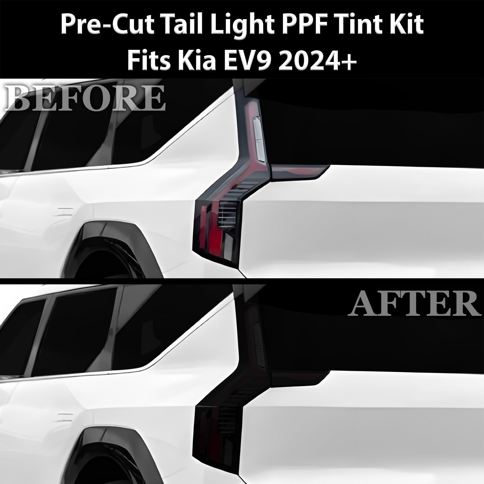 Fits Kia Ev9 2024-2025 Full Headlight Taillight Precut Smoked PPF Tint Kit Film Overlay - 0
